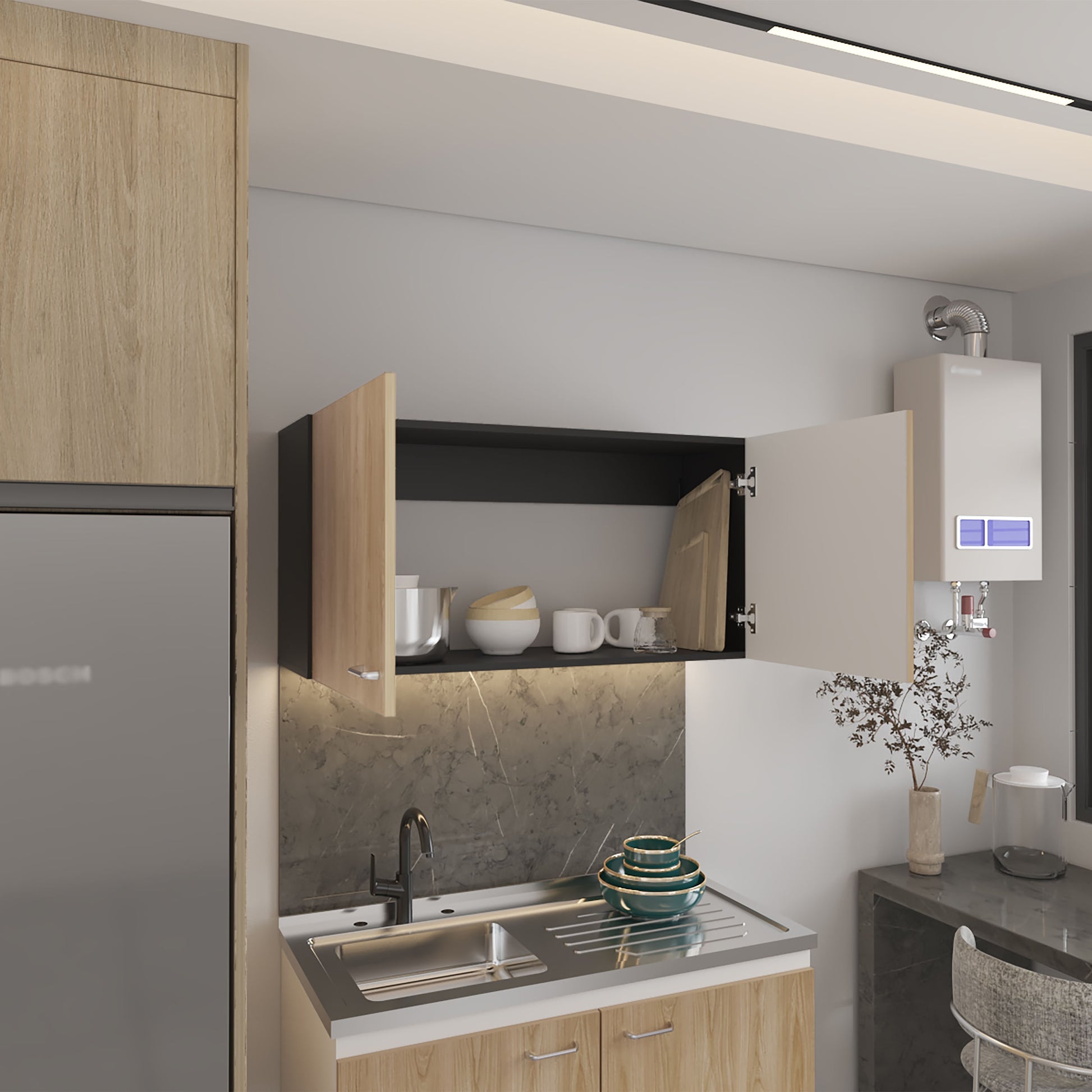 Mueble Superior Cocina Napoles 100 Rta Wengue Fresno
