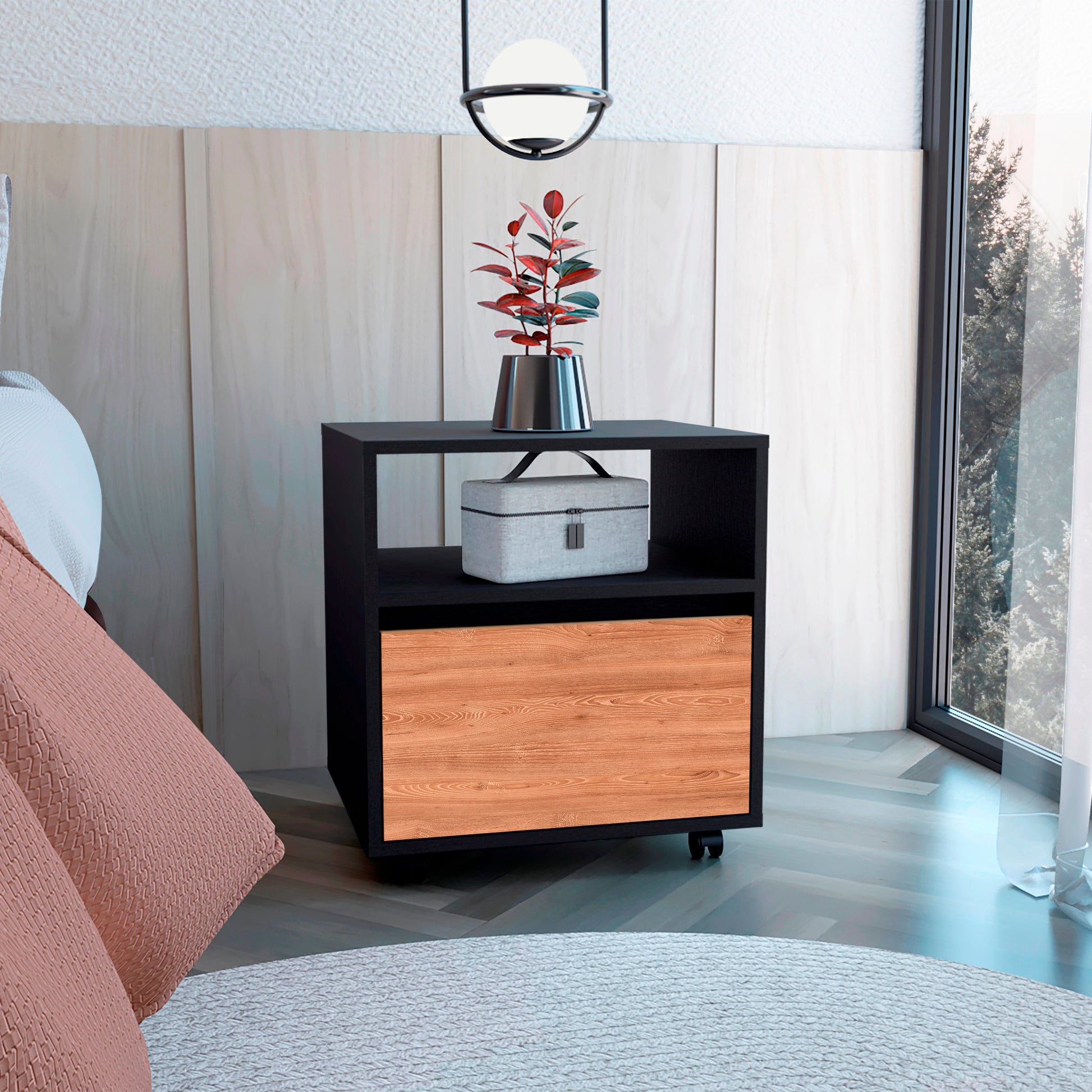 Mesa De Noche Austin 1C 52X48 Rta Wengue Miel