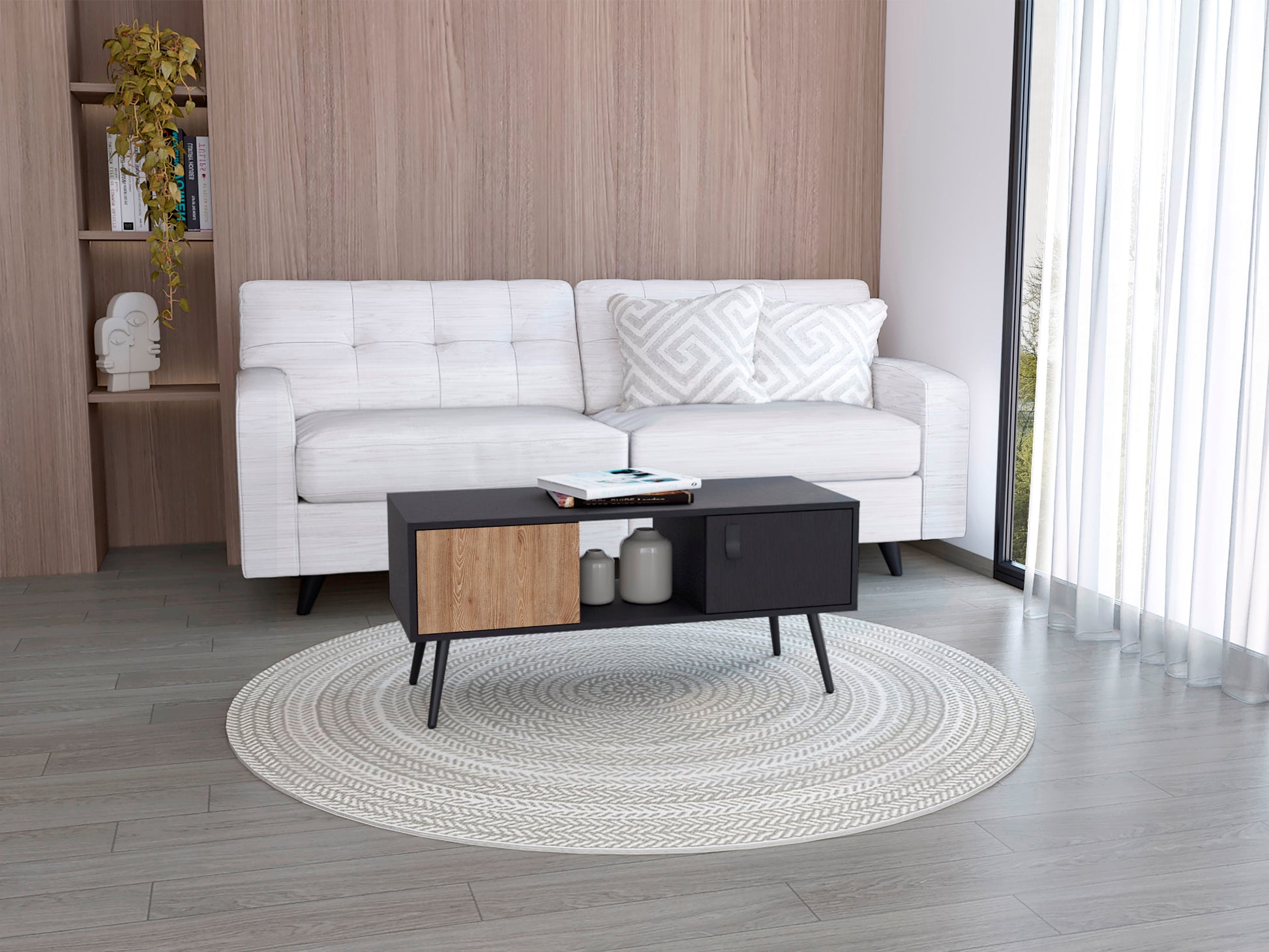 Mesa De Centro Funes Eco 45 X 100 Rta Wengue Miel