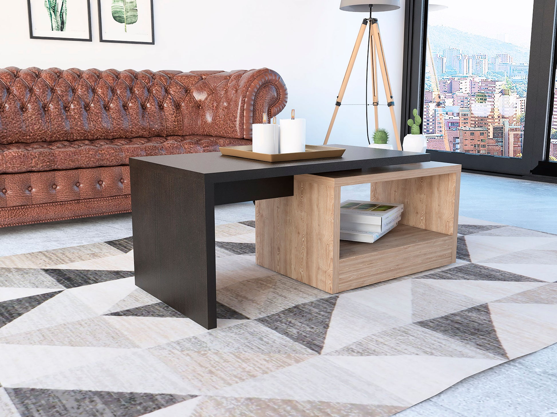 Mesa De Centro Kaia Rta Wengue + Miel