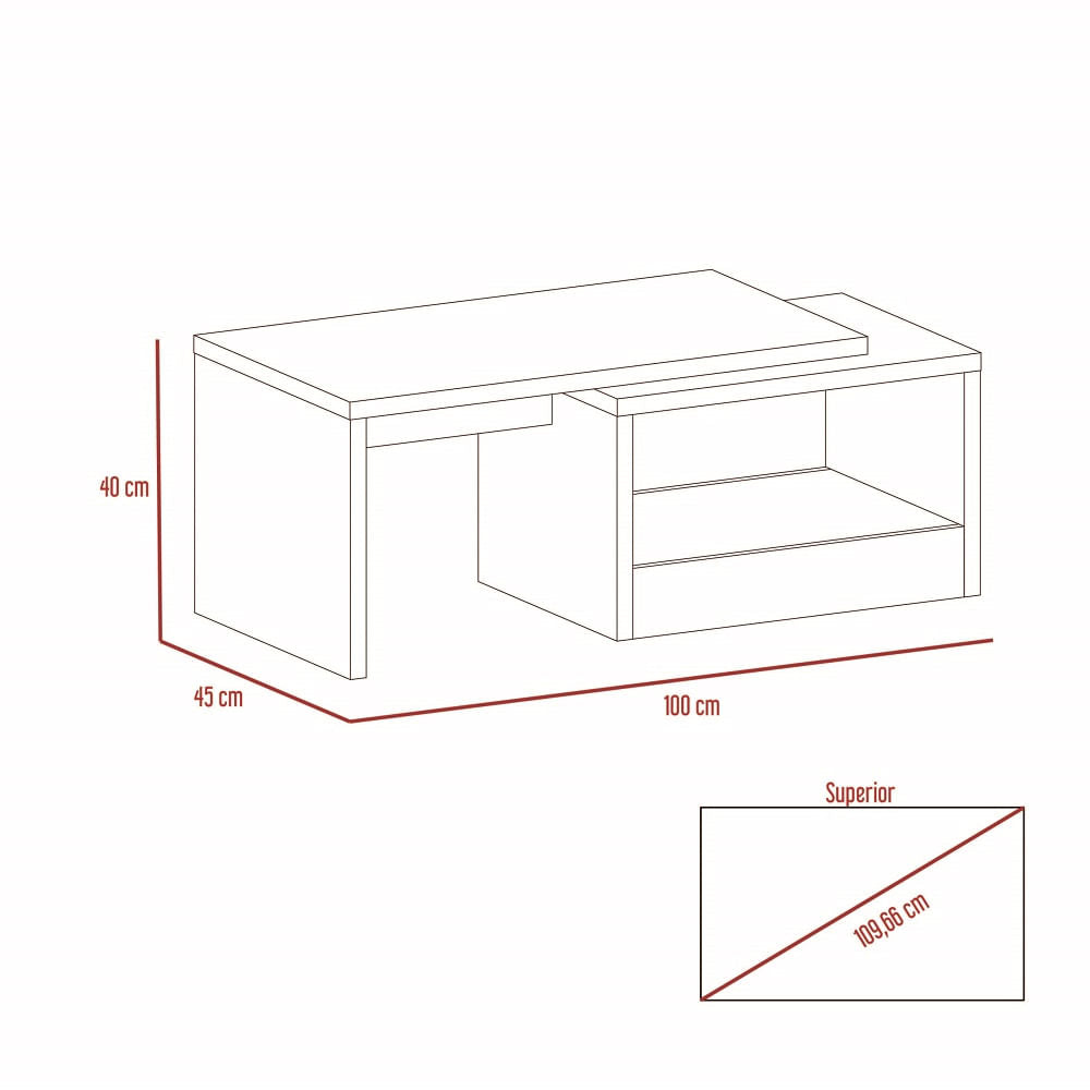 Mesa De Centro Kaia Rta Wengue + Miel N/A