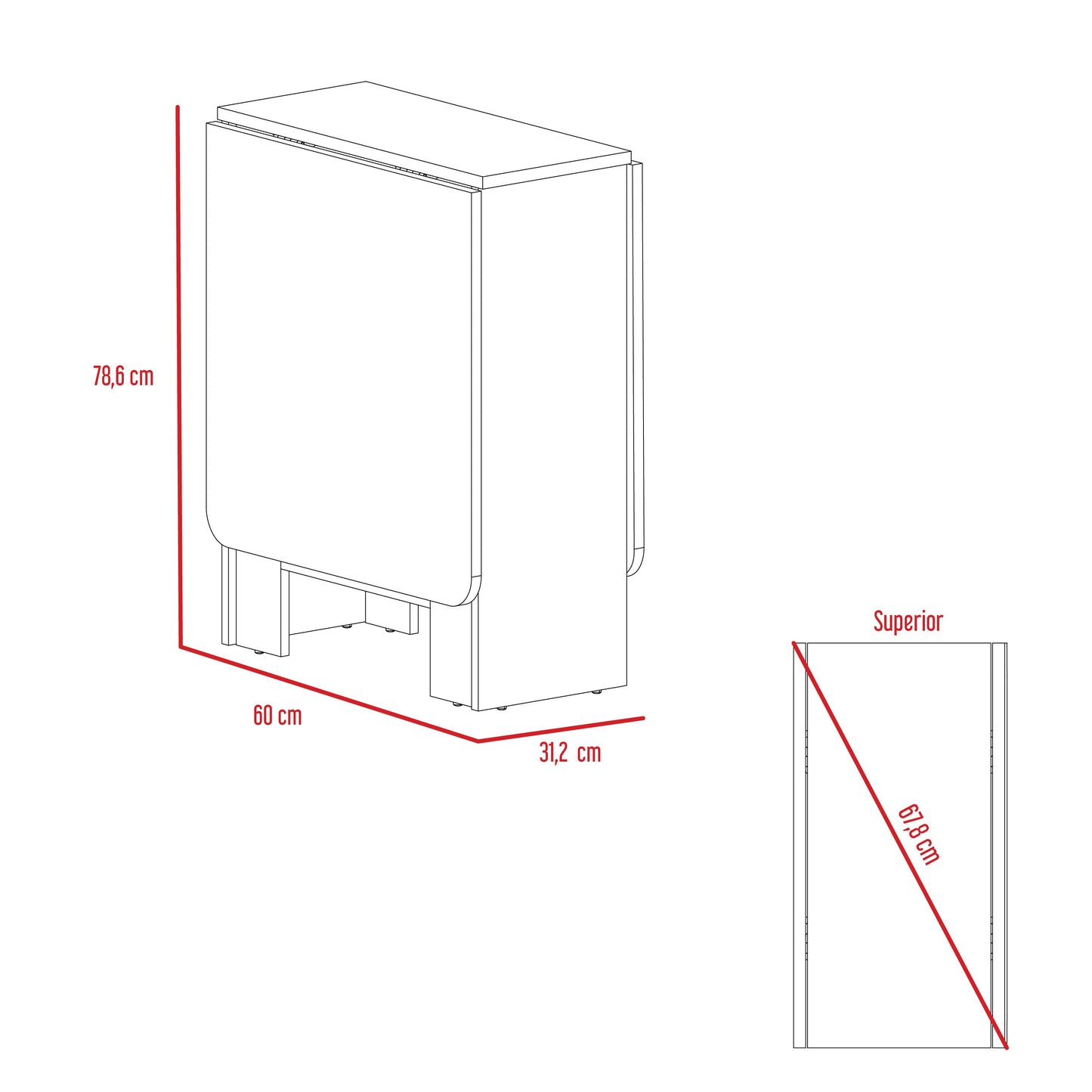 Mesa Plegable Gateleg Rta Wengue Macadamia