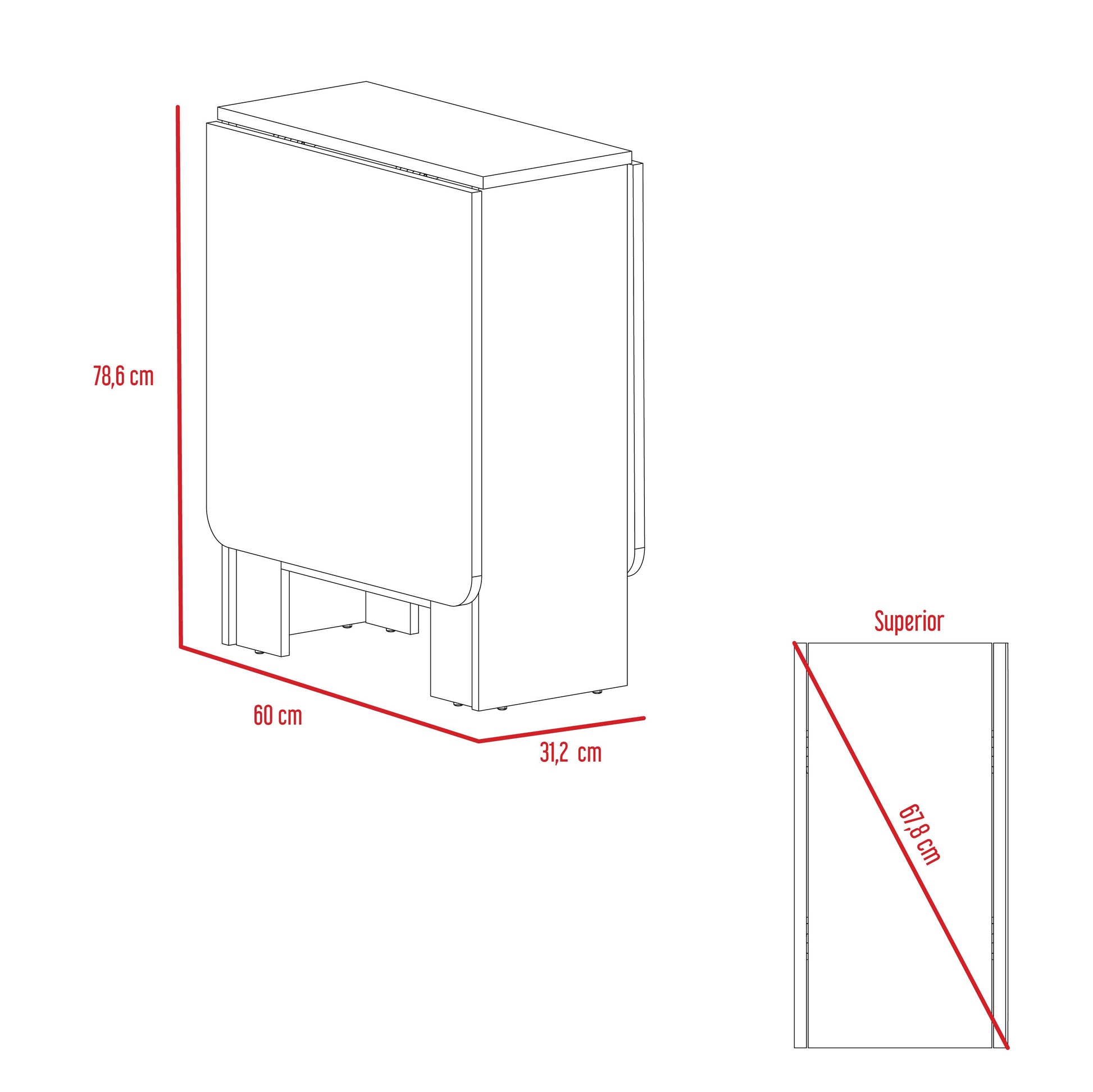 Mesa Plegable Gateleg Rta Wengue Macadamia