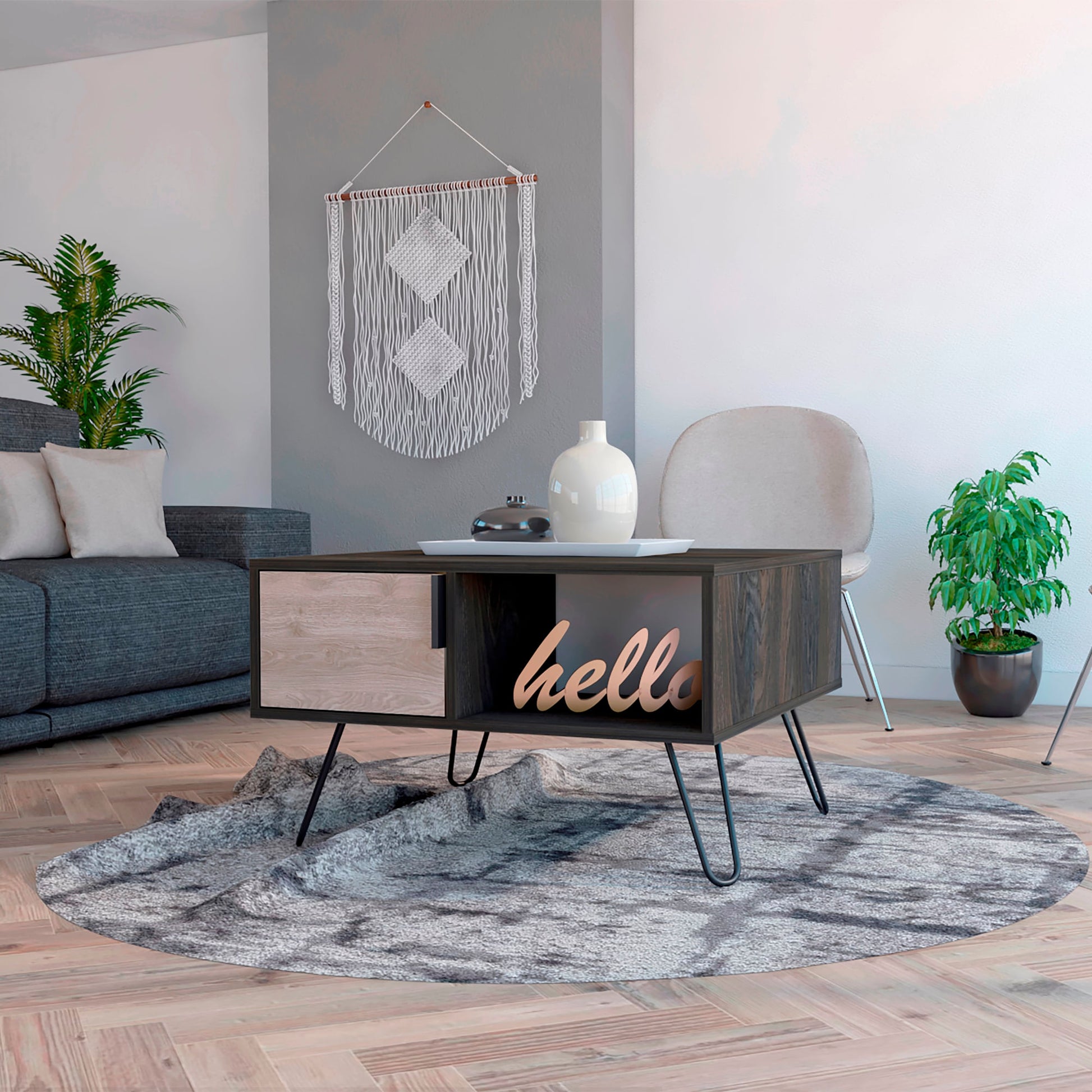 Mesa De Centro Borealis 43X70X70 Rta Carbon Bardolino Blanco
