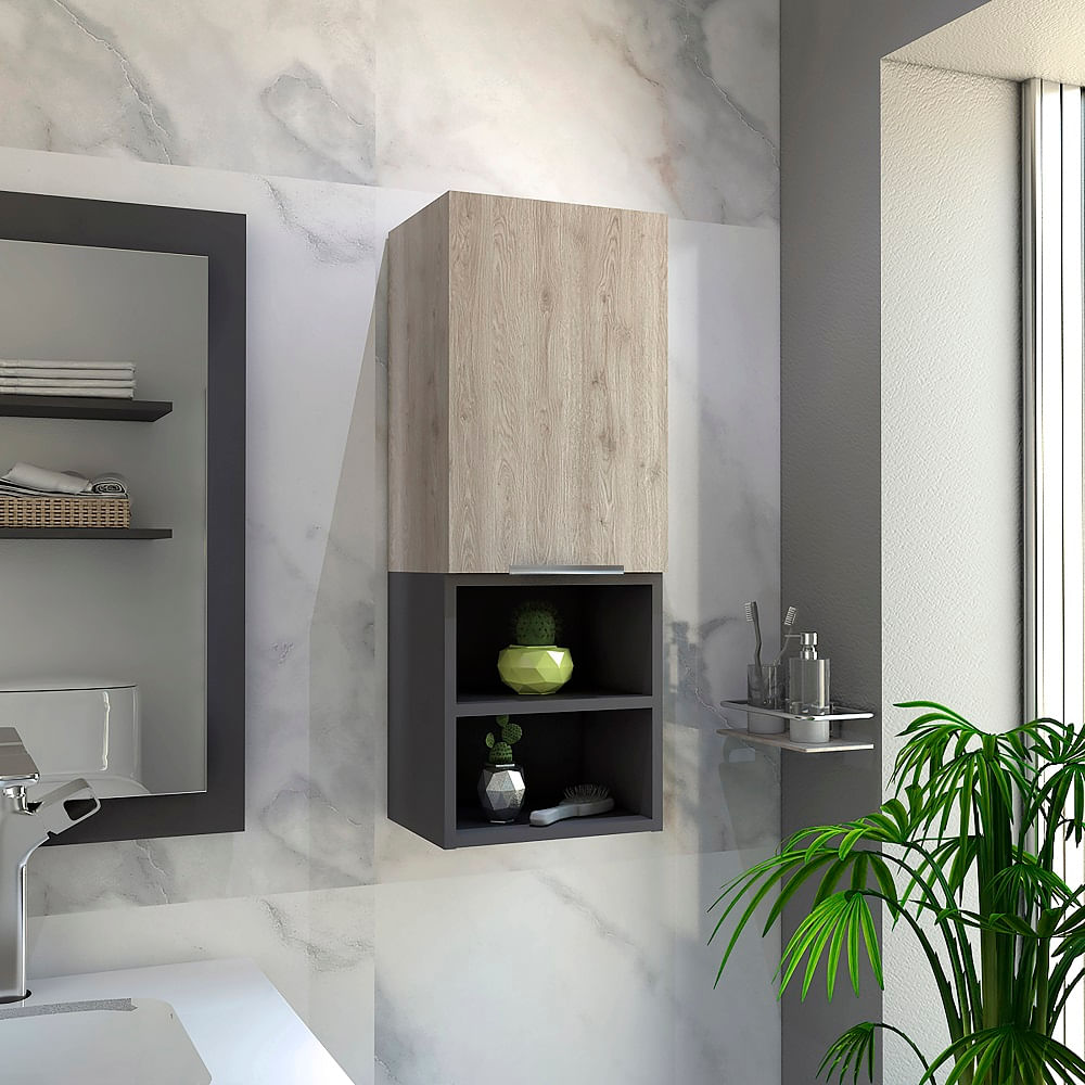Mueble Auxiliar De Baño Jules Bardolino+Plomo