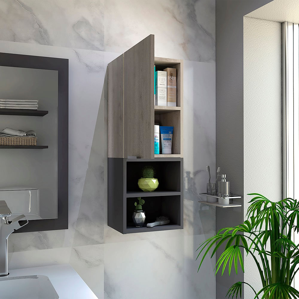 Mueble Auxiliar De Baño Jules Bardolino+Plomo