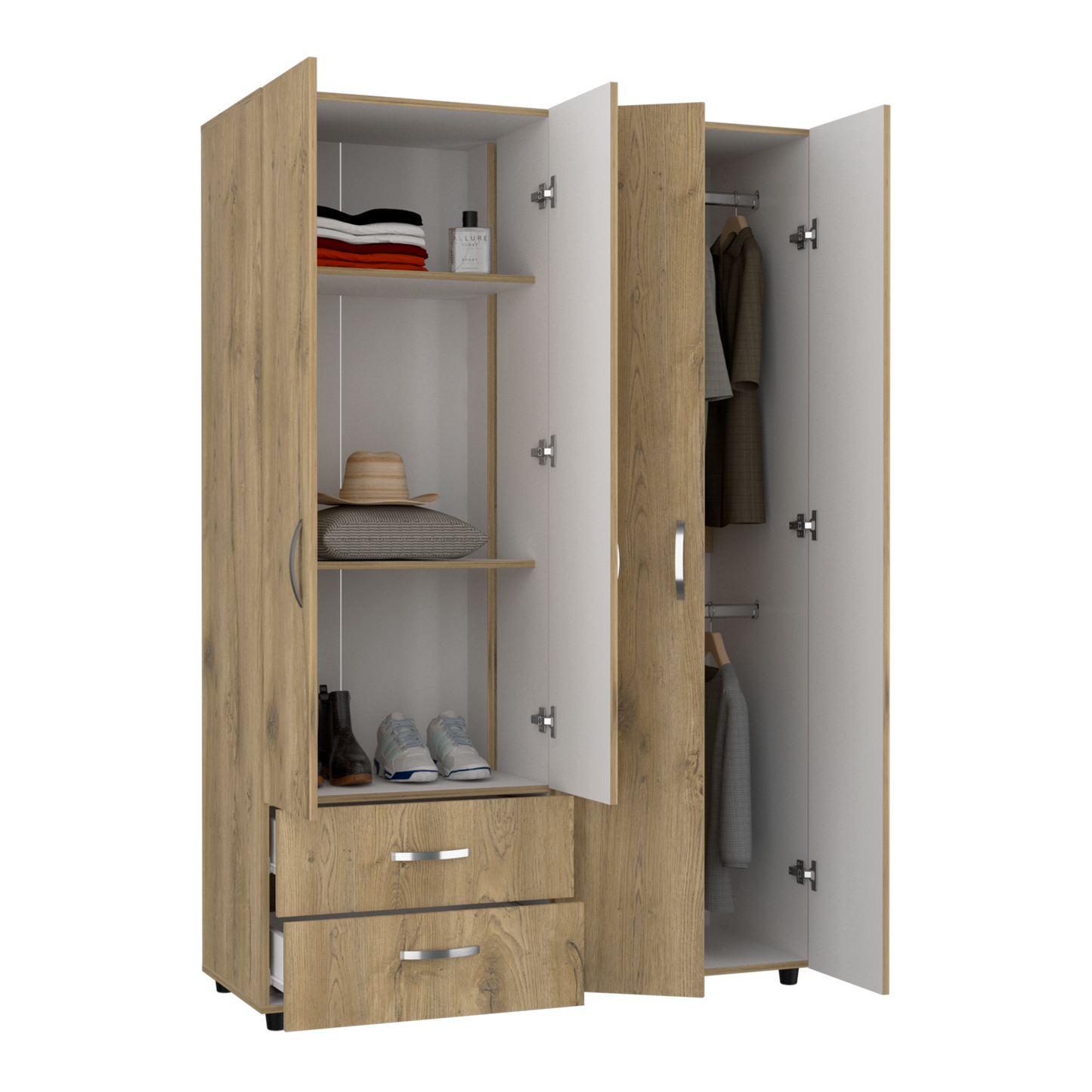 Closet Ankora Basic 180 X 120 X 47 Rta Macadamia + Blanco