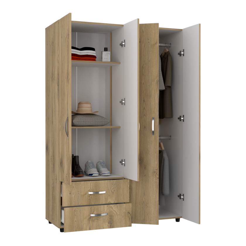 Closet Ankora Basic 180 X 120 X 47 Rta Macadamia + Blanco