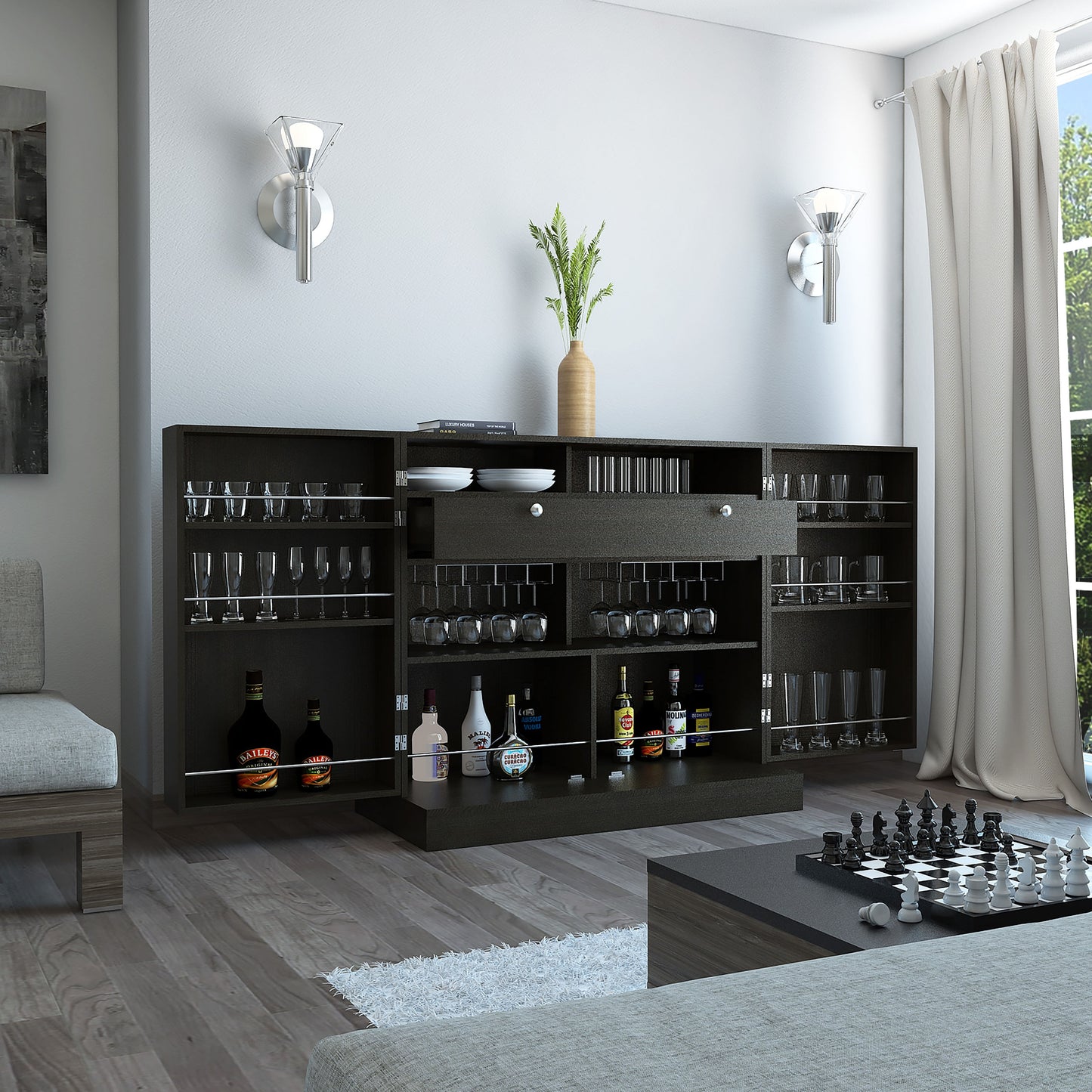 Mueble Bar Normandia Bajo Rta Wengue