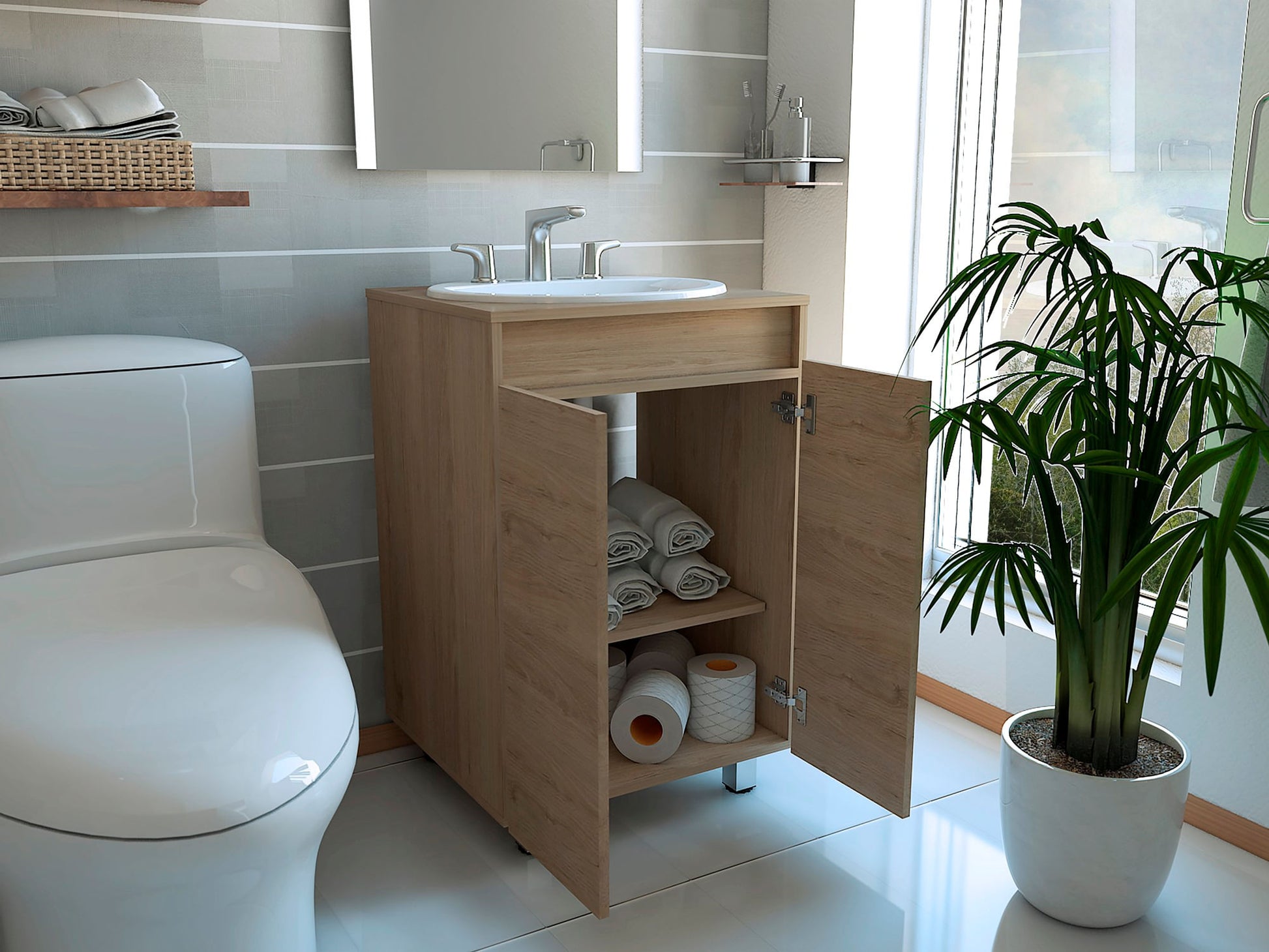 Mueble Esencial A Piso Corona Rovere