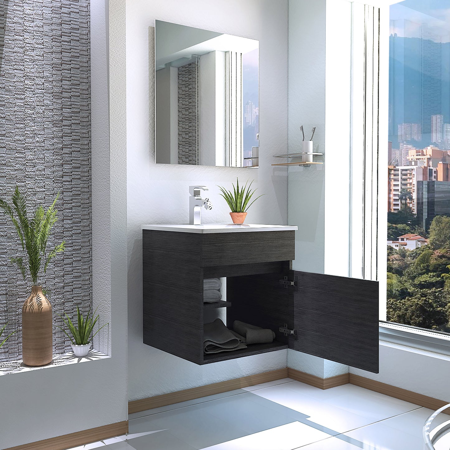 Mueble De Baño Primavera Rta Roble Gris