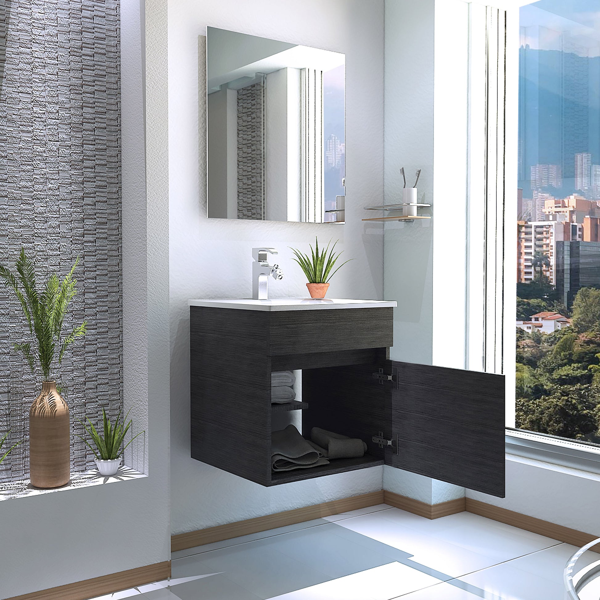 Mueble De Baño Primavera Rta Roble Gris