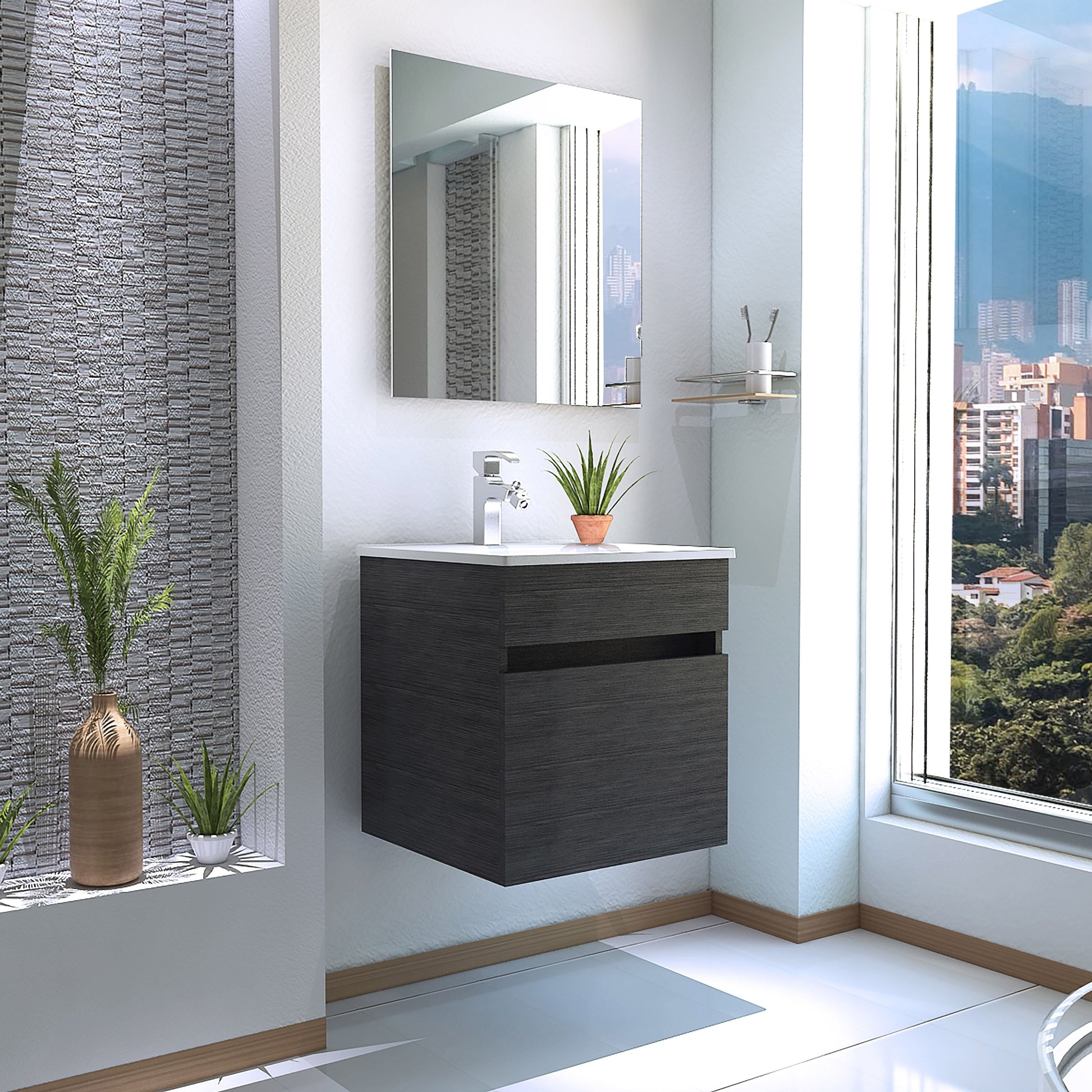 Mueble De Baño Primavera Rta Roble Gris