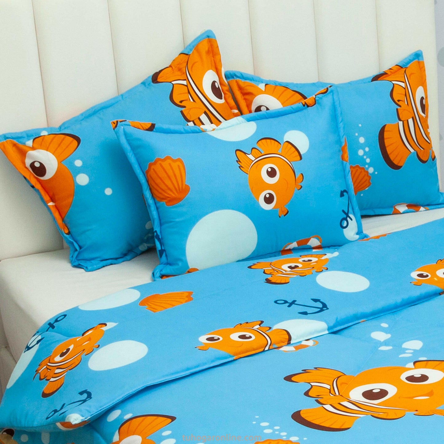 Cubrelecho Acolchado Disney Buscando A Nemo Celeste Estampados Animados