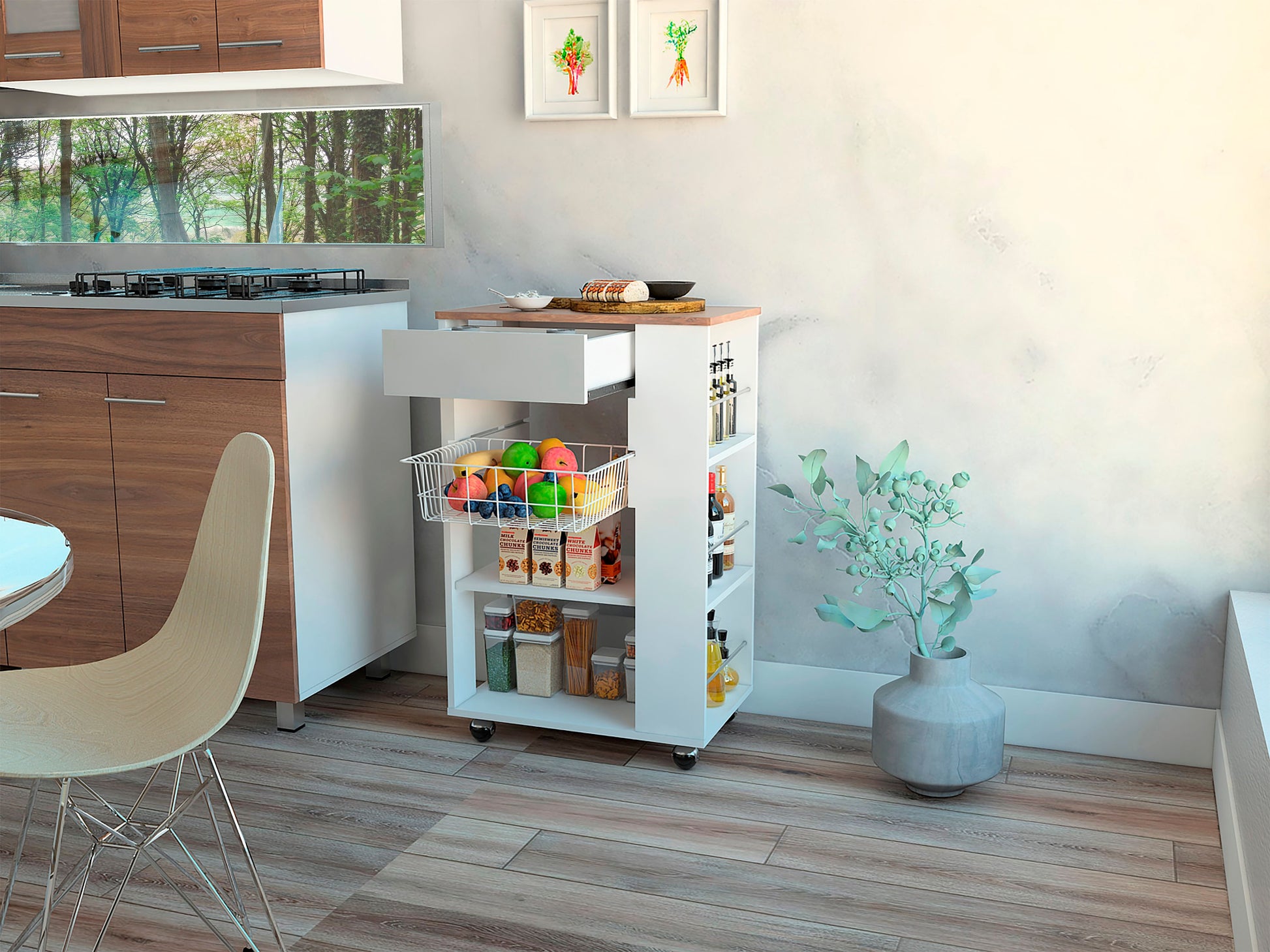 Organizador De Cocina Blossom Rta Blanco + Café Espresso