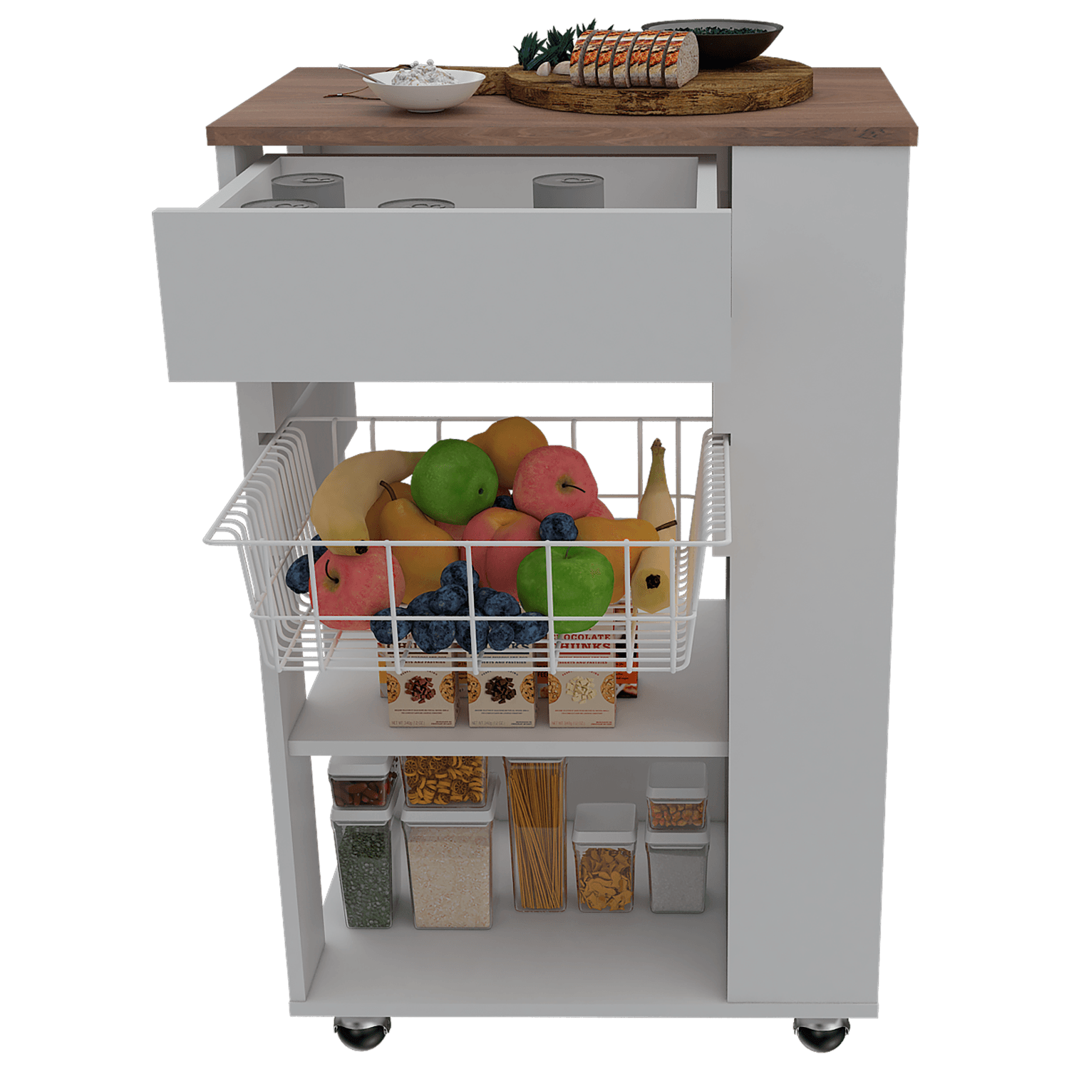 Organizador De Cocina Blossom Rta Blanco + Café Espresso