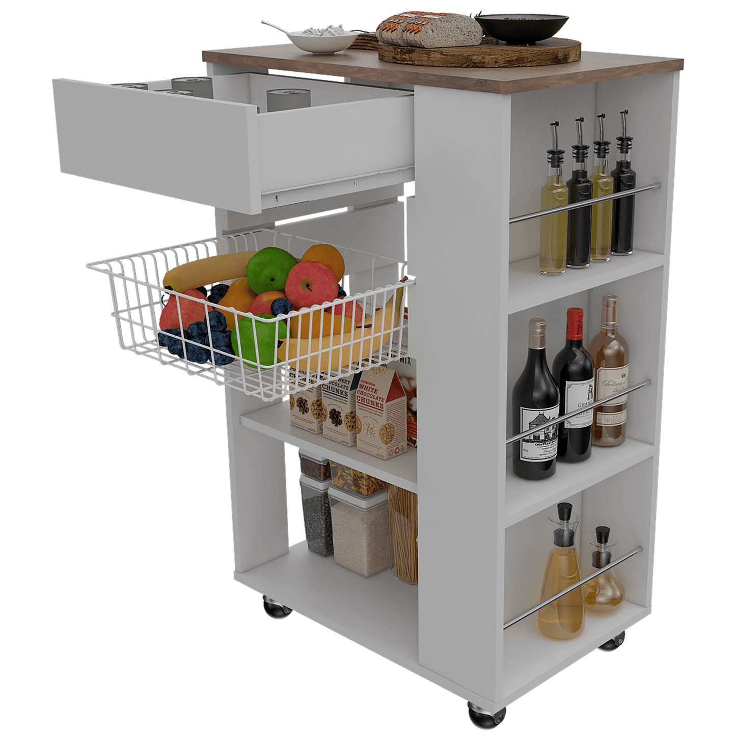 Organizador De Cocina Blossom Rta Blanco + Café Espresso