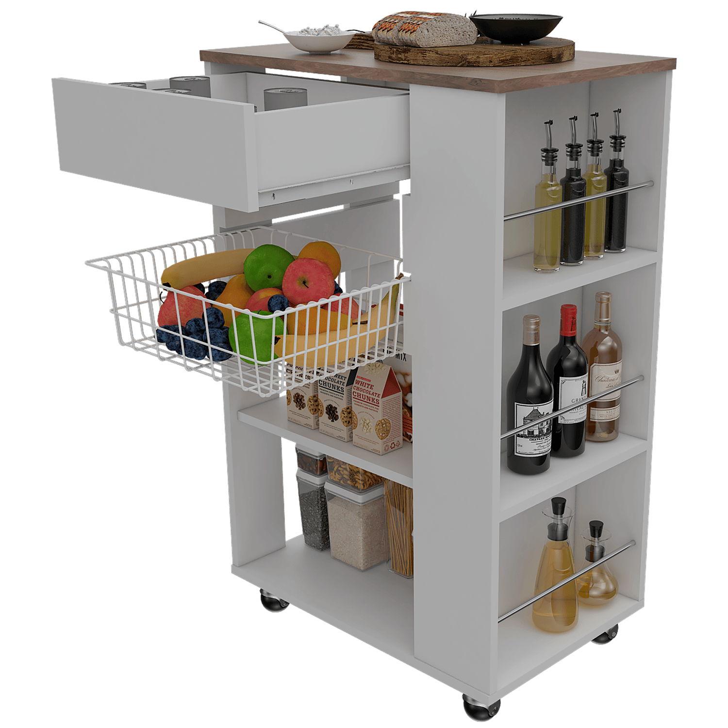 Organizador De Cocina Blossom Rta Blanco + Café Espresso