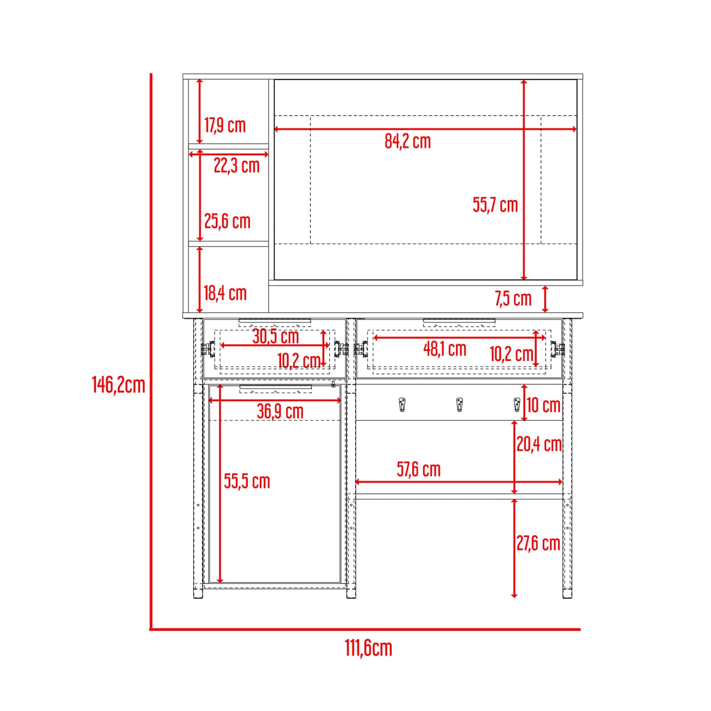 Tocador O Mueble De Barberia Holland 146X111 Rta Milan