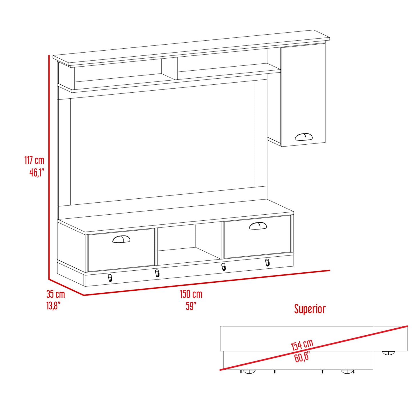 Tocador O Mueble Barberia Waltz Rta Nogal