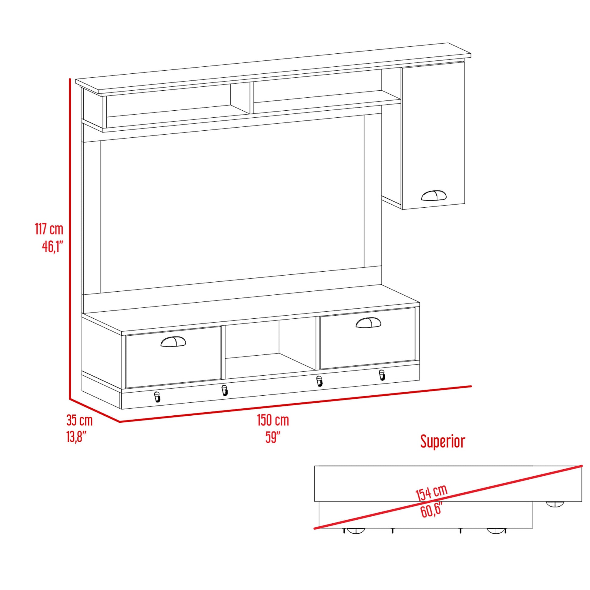 Tocador O Mueble Barberia Waltz Rta Nogal