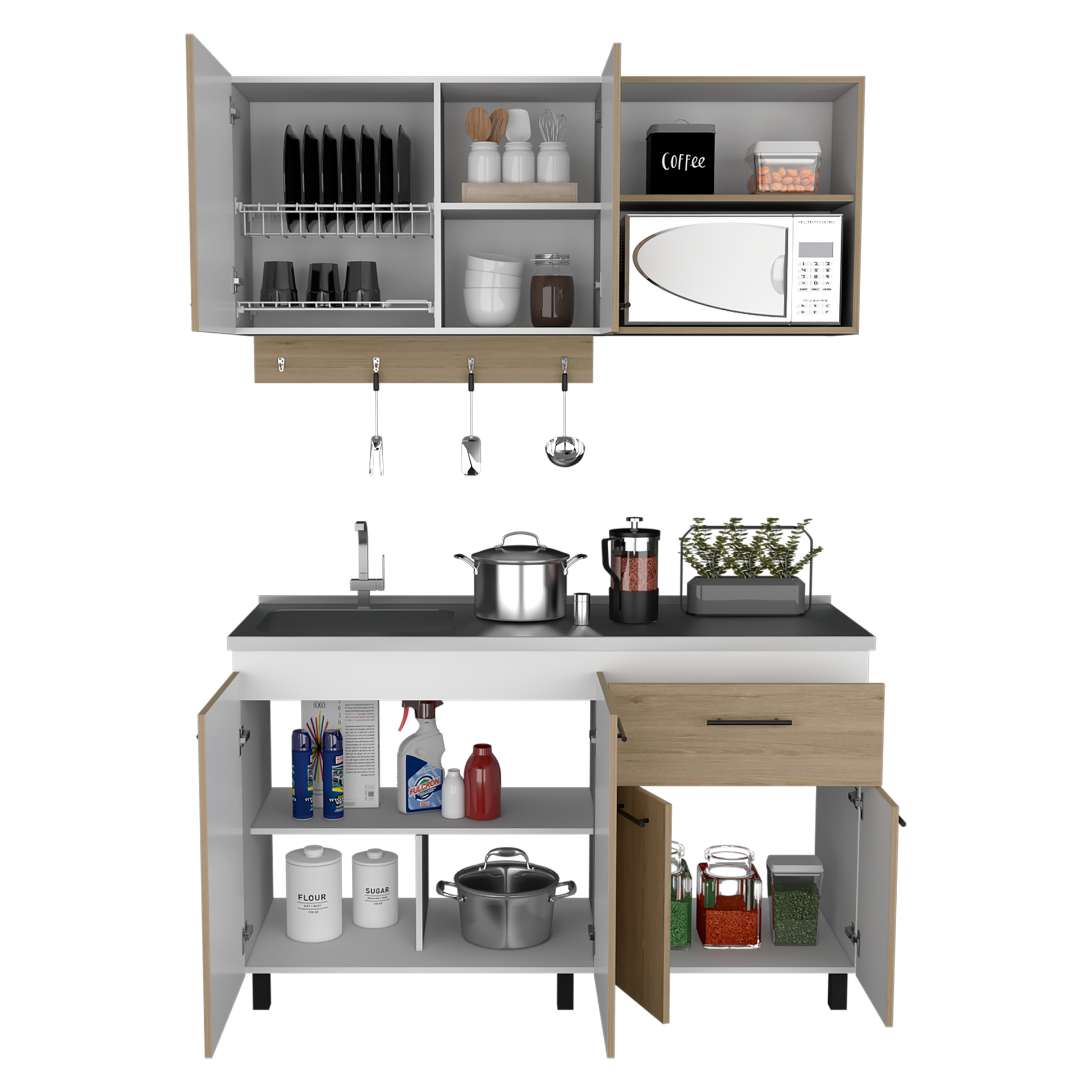 Cocina 150 Alani Rta Blanco-Rovere