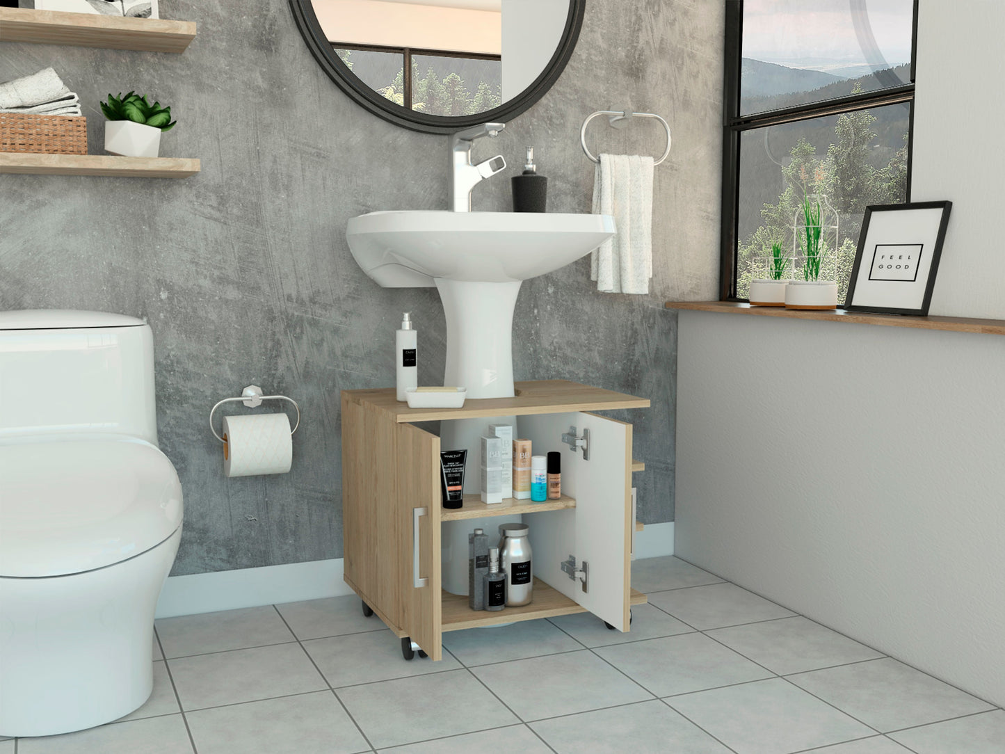 Optimizador Lavamnos Bath 300 Rta Rovere  + Blanco