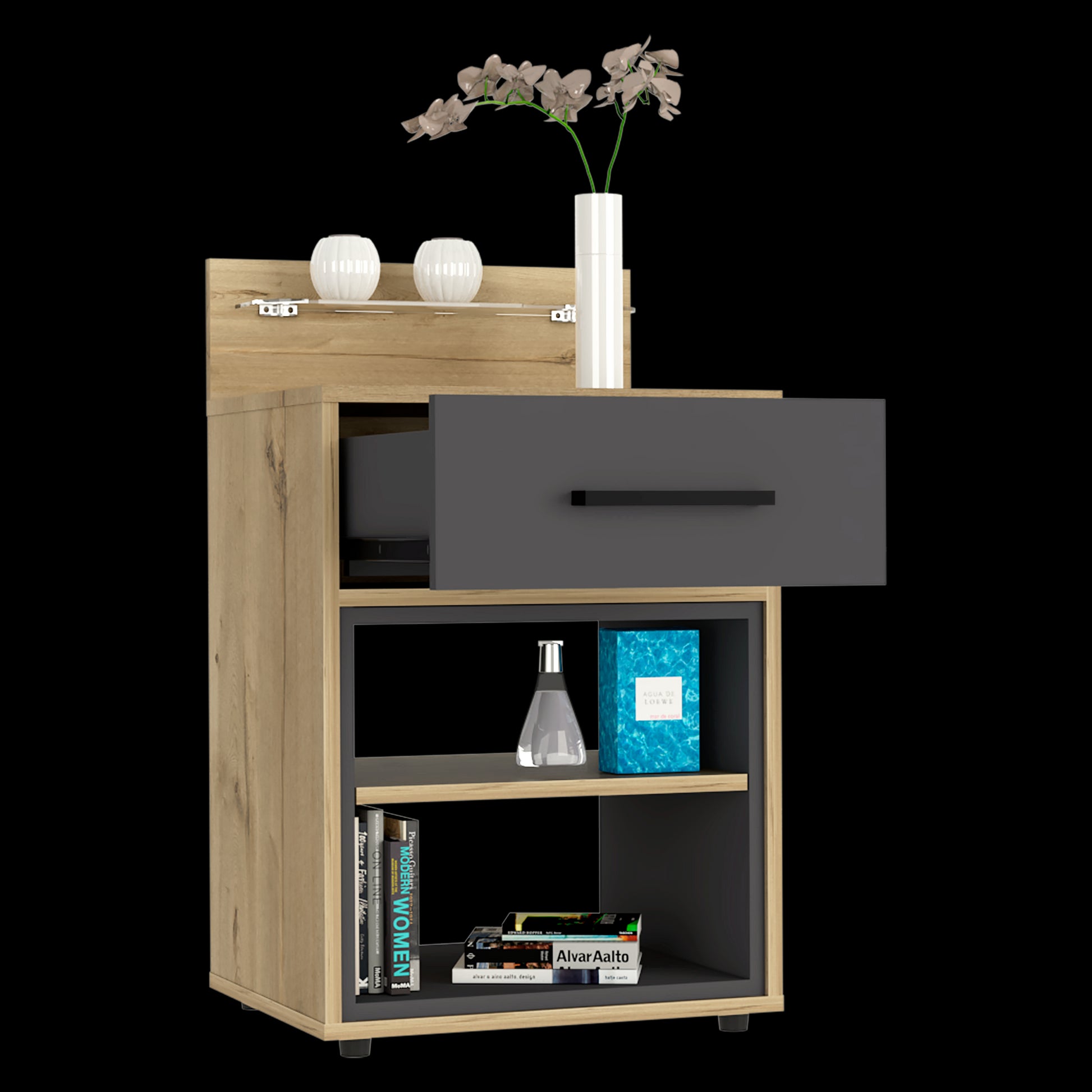 Mesa De Noche Saint Denis Rta Duna + Plomo