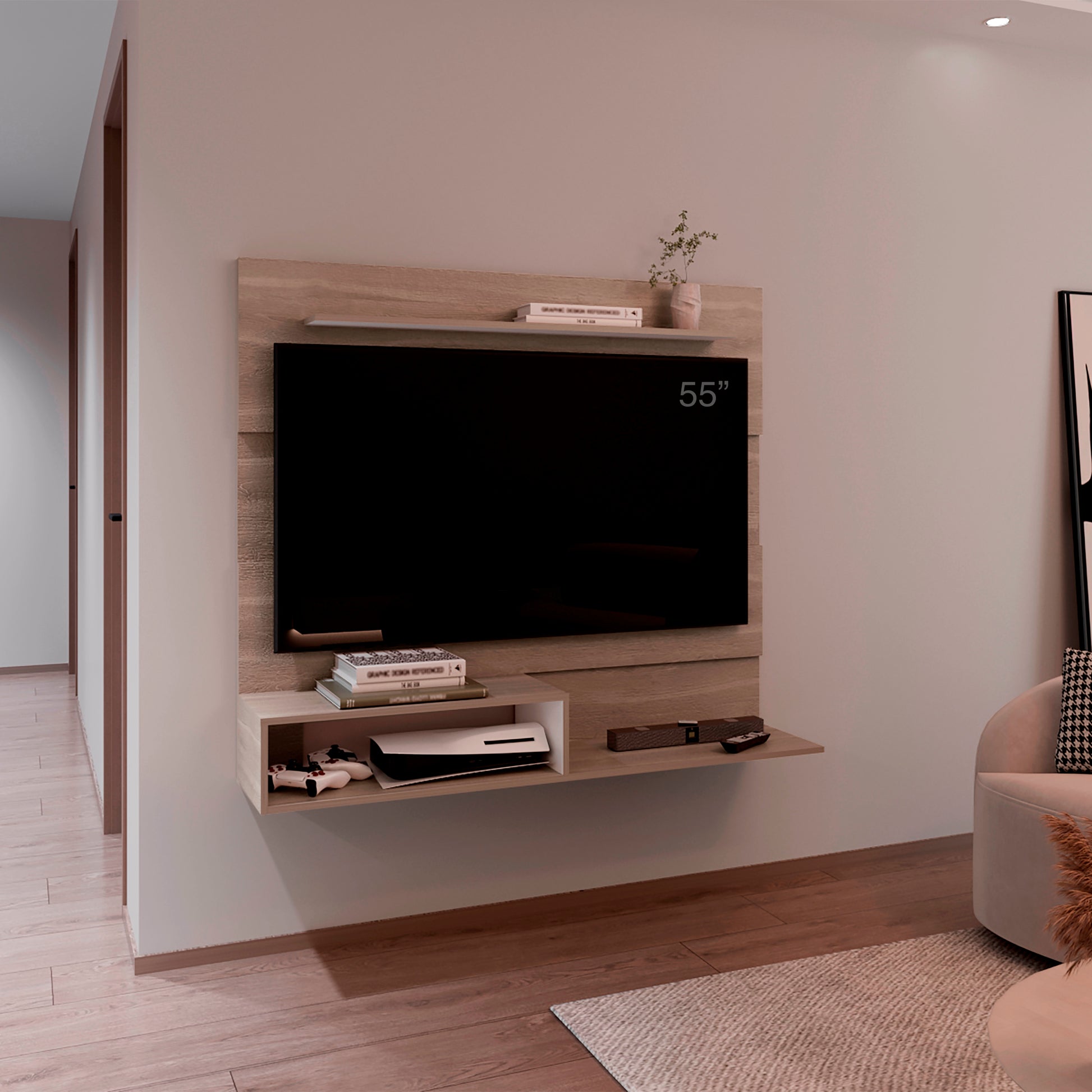 Panel Tv Beijing 120X140X31 Rta Bardolino Blanco