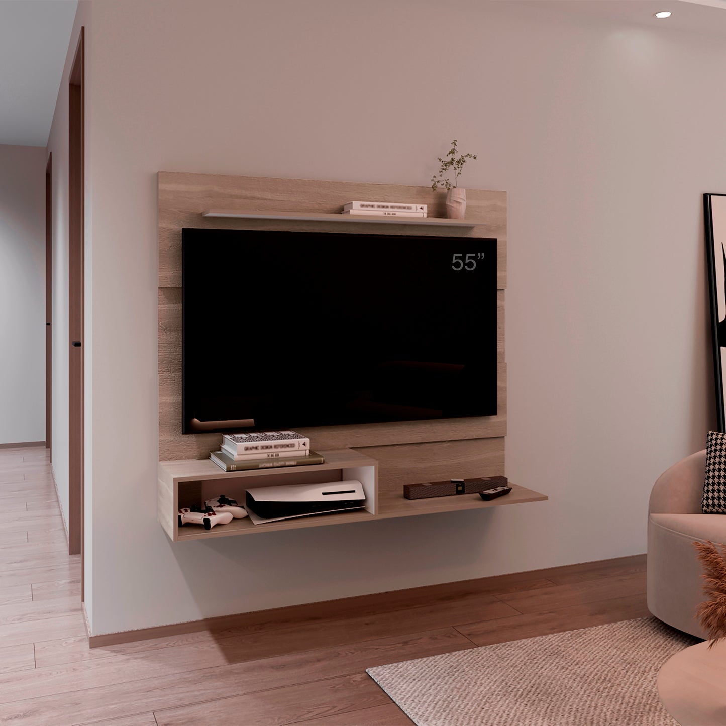 Panel Tv Beijing 120X140X31 Rta Bardolino Blanco
