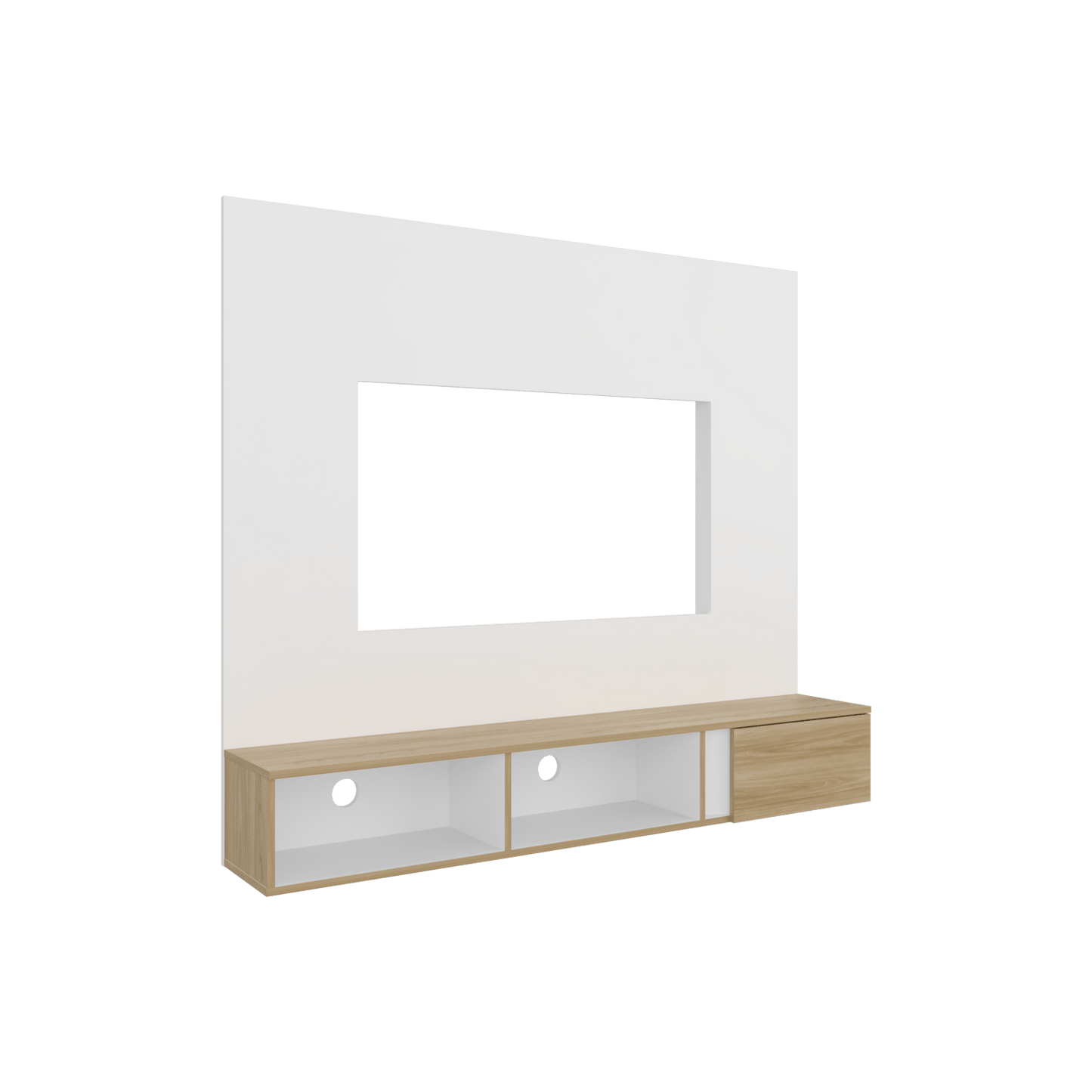 Panel Tv 65'' Dassel 132X150X29 Rta Blanco Fresno