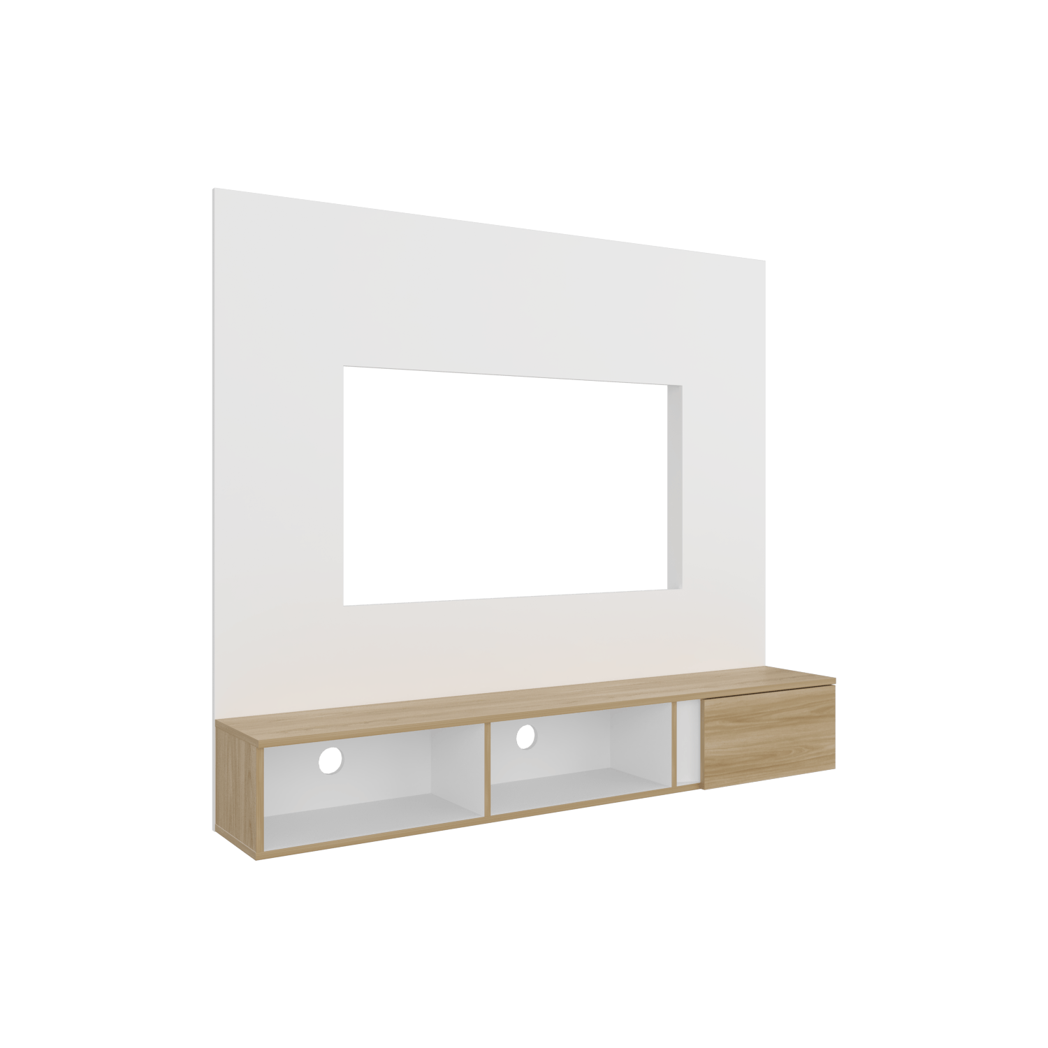 Panel Tv 65'' Dassel 132X150X29 Rta Blanco Fresno