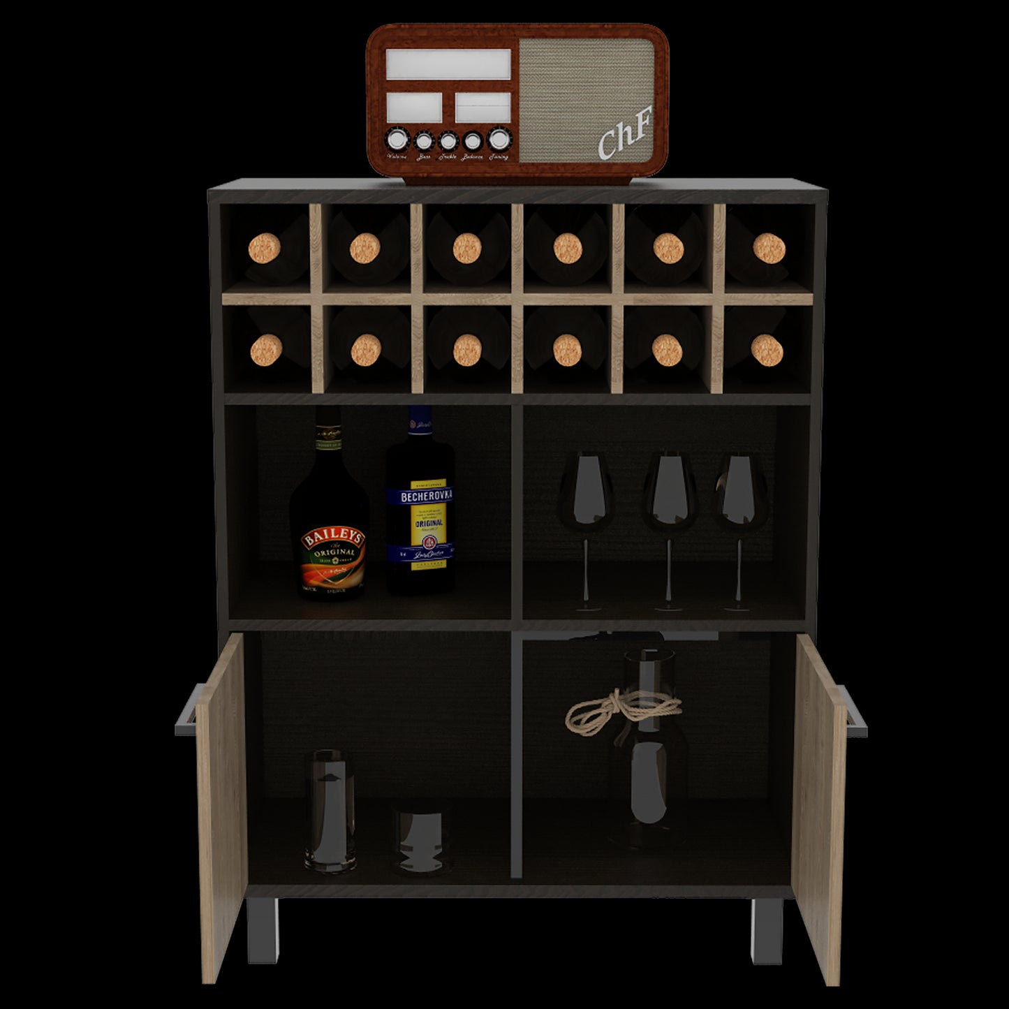 Mueble Bar Kaia Rta Wengue + Miel
