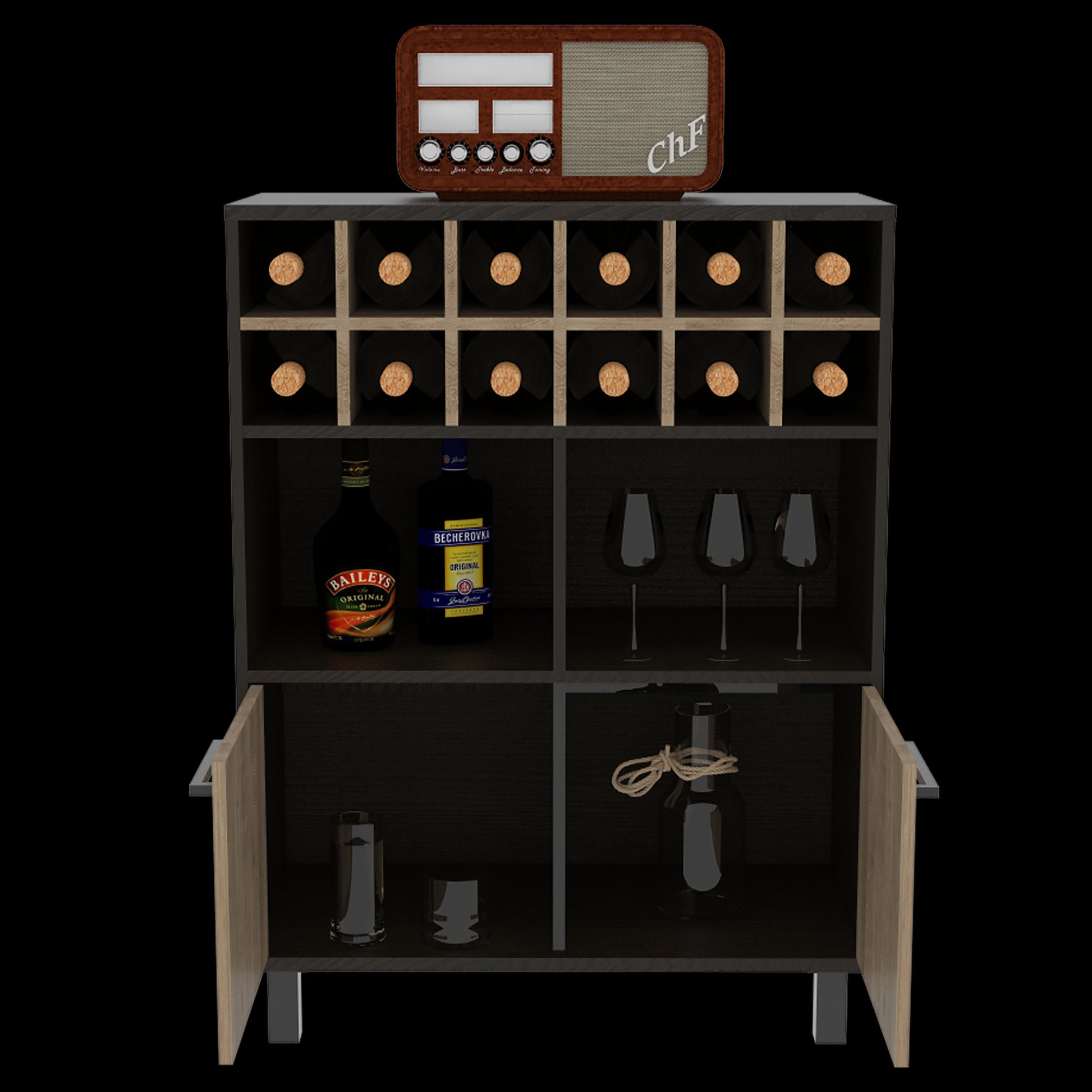Mueble Bar Kaia Rta Wengue + Miel