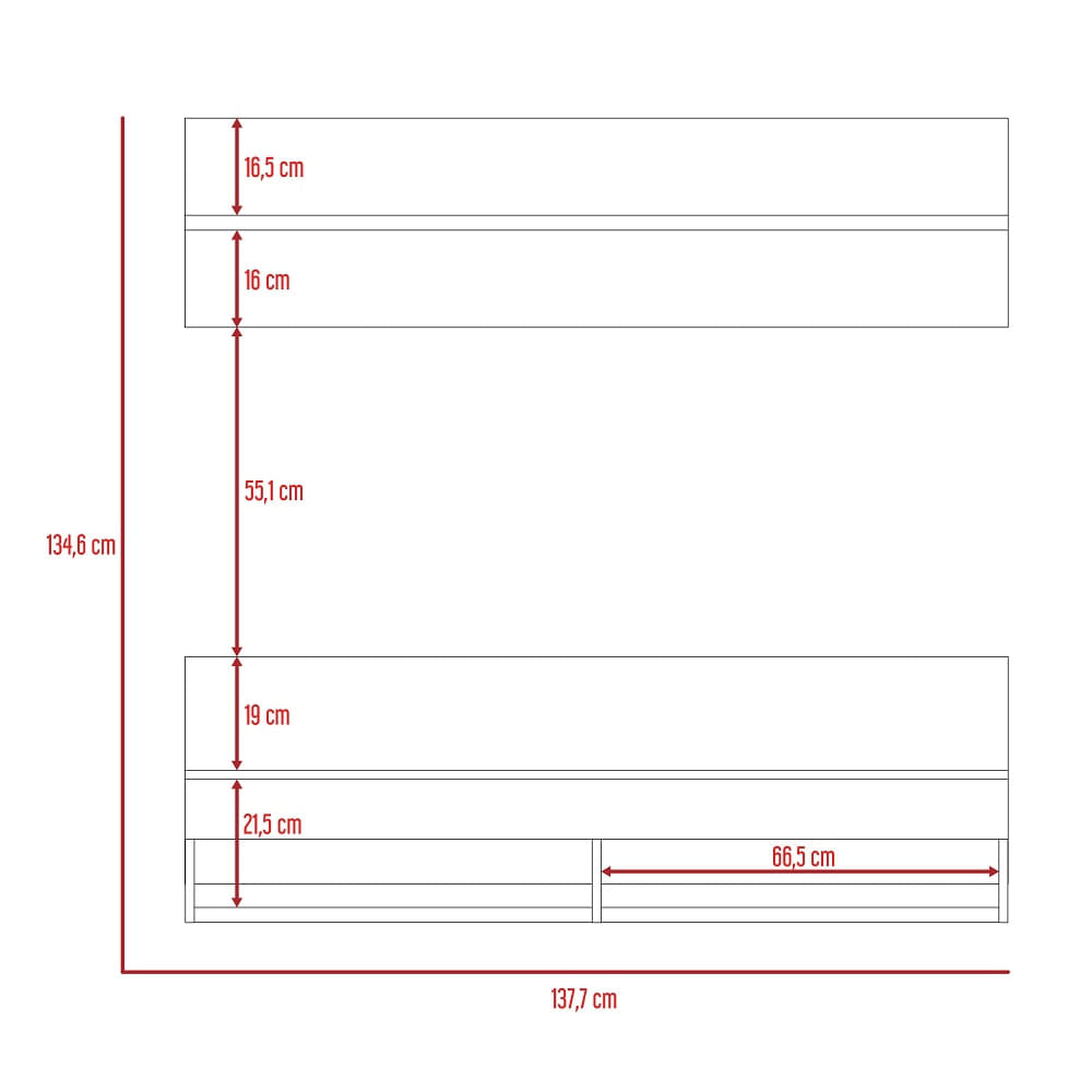 Panel Tv Wall 2A Miel+Plomo