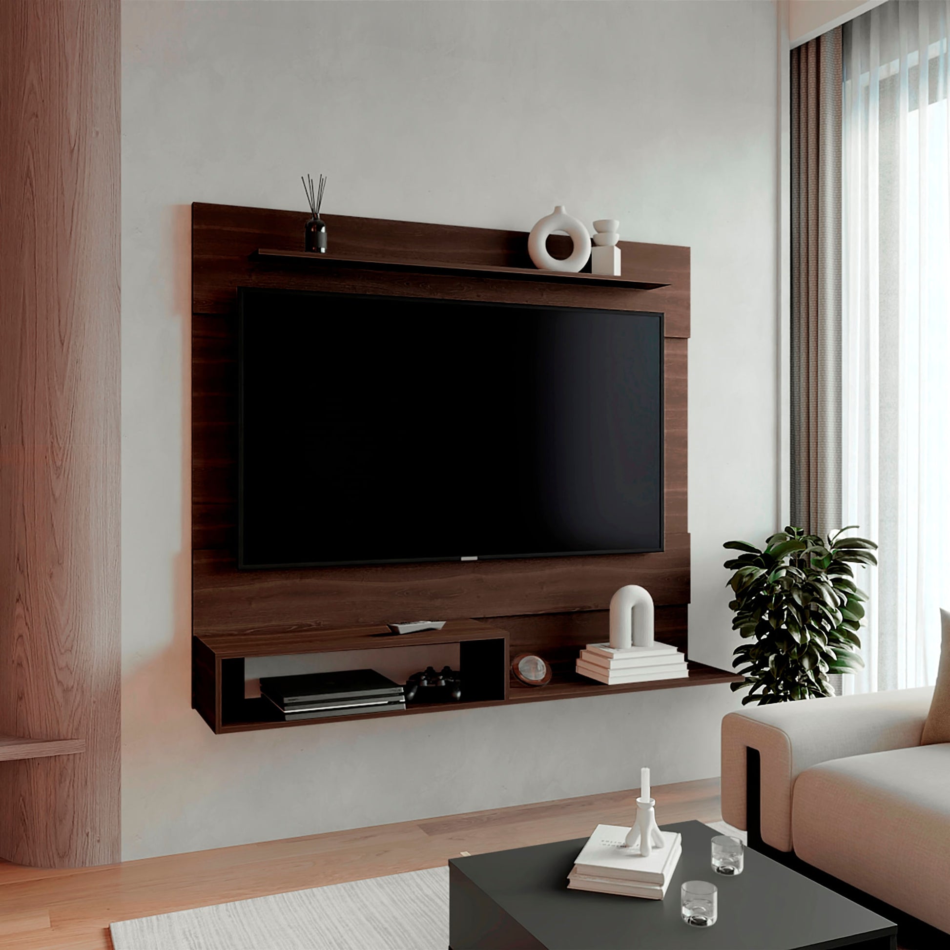 Panel Tv 70'' Beijing 137X160X31 Rta Milan Wengue