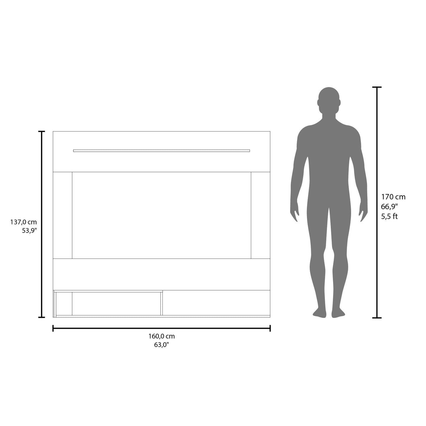Panel Tv 70'' Beijing 137X160X31 Rta Milan Wengue