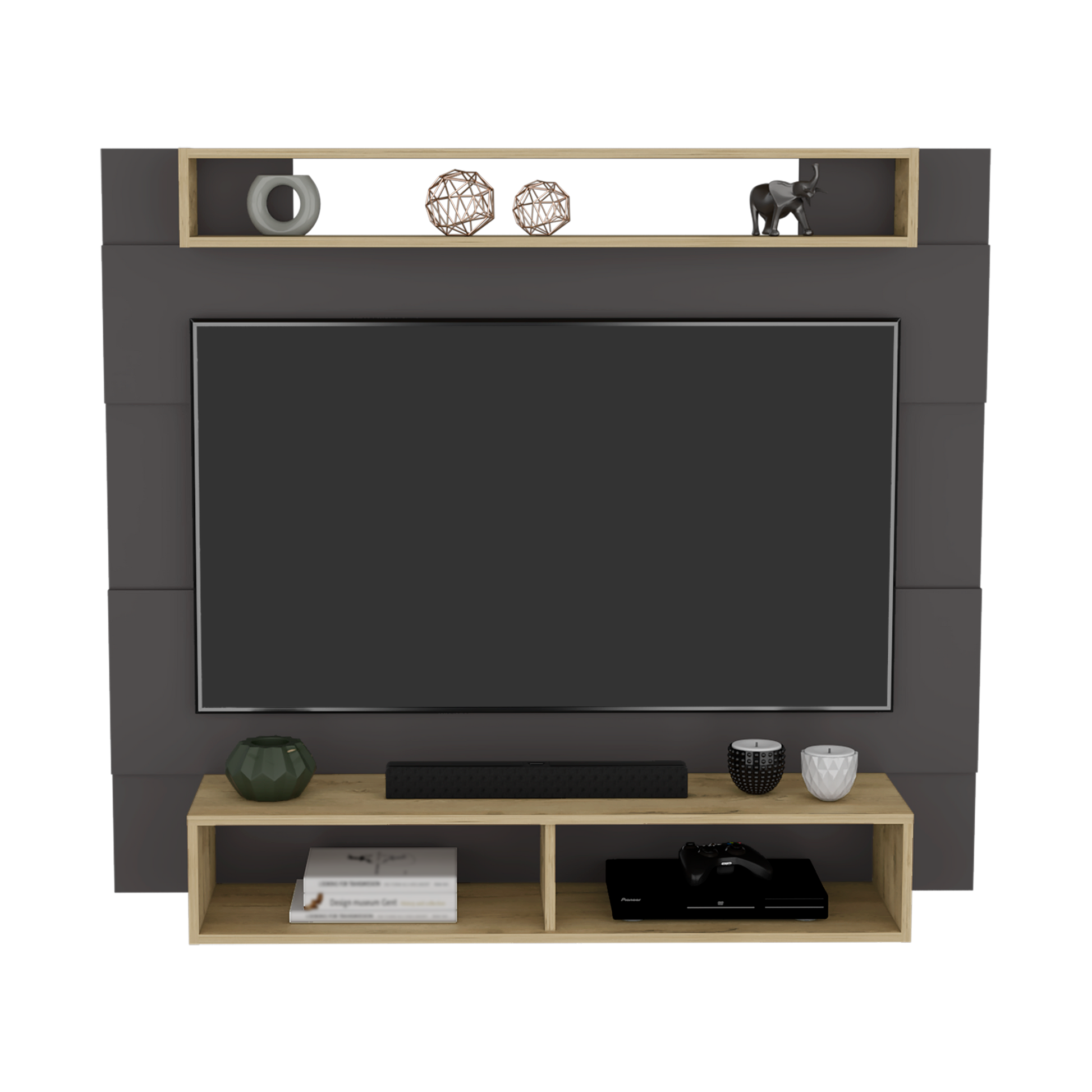 Panel Tv 55 Charlotte 120 X 140 Rta Plomo Macadamia