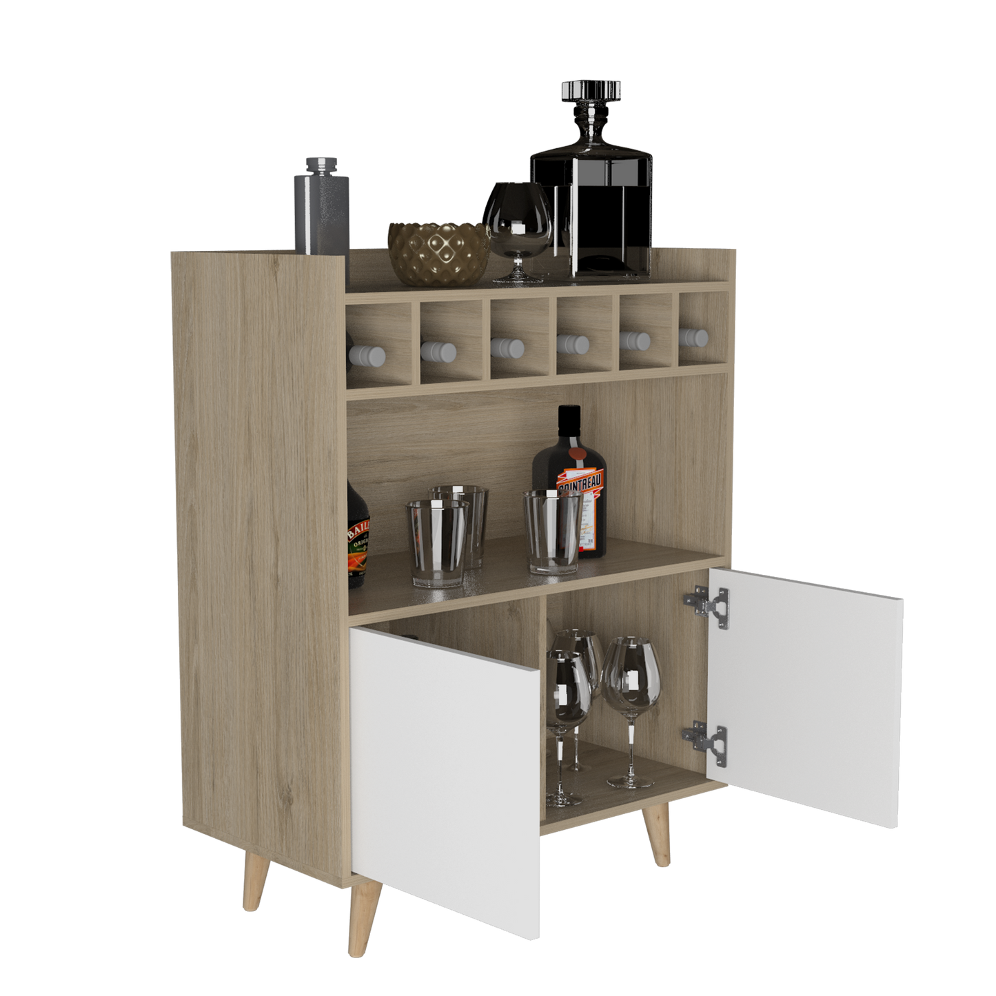 Mueble Bar Bora Rta Rovere + Blanco