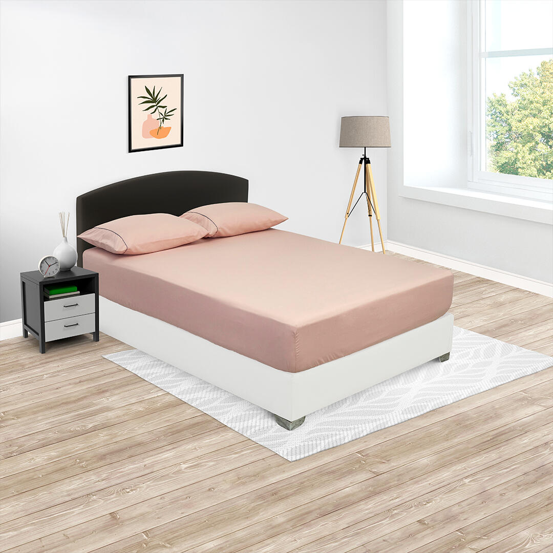 Sábana Ajustable Línea Basicos Rosado Claro Práctica