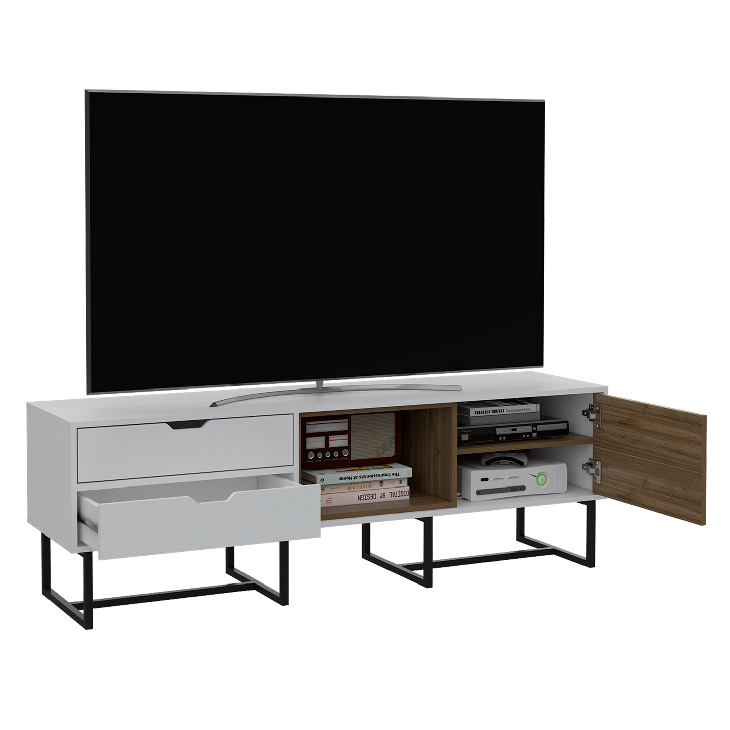 Rack Para Tv Pergamo Rta Blanco + Gales