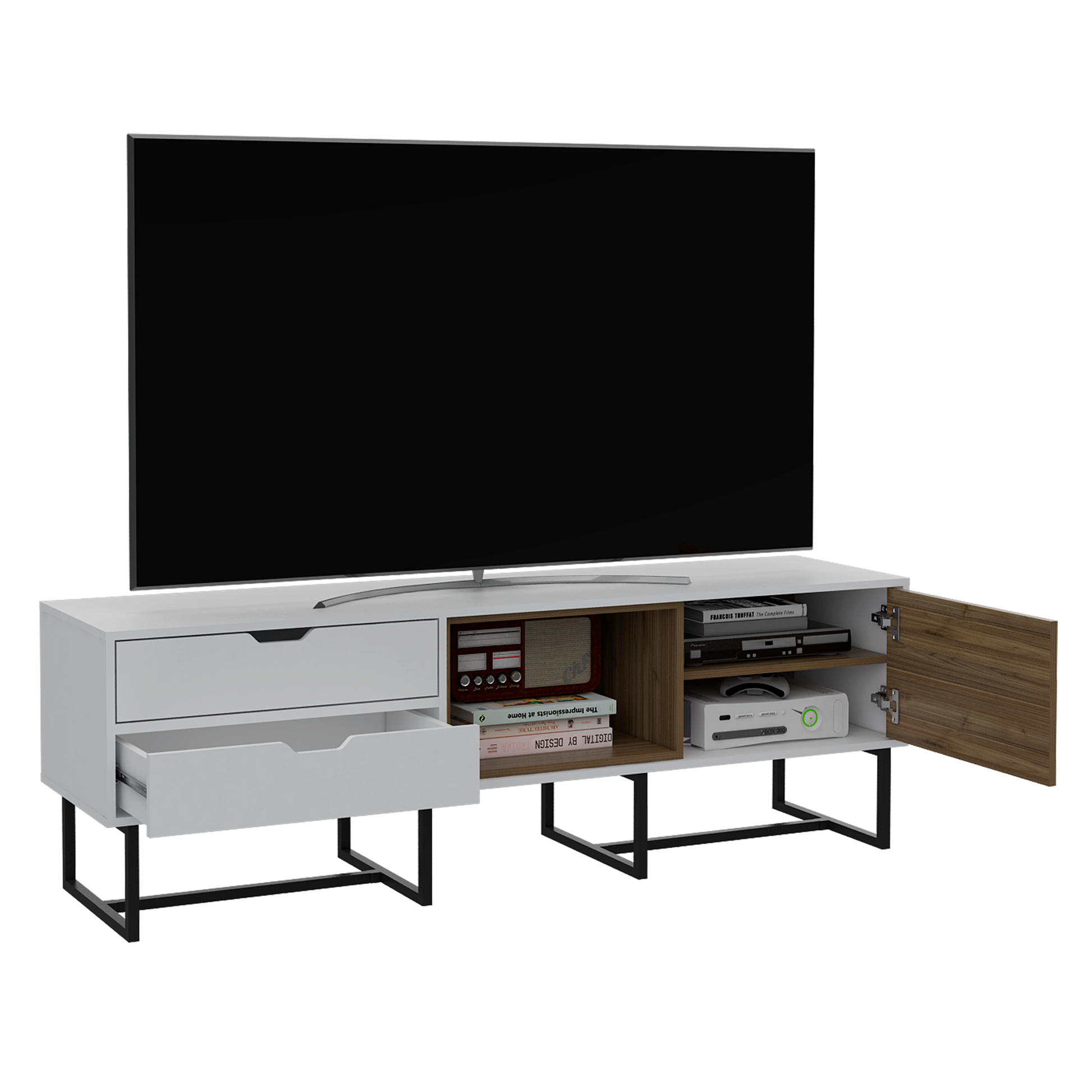 Rack Para Tv Pergamo Rta Blanco + Gales