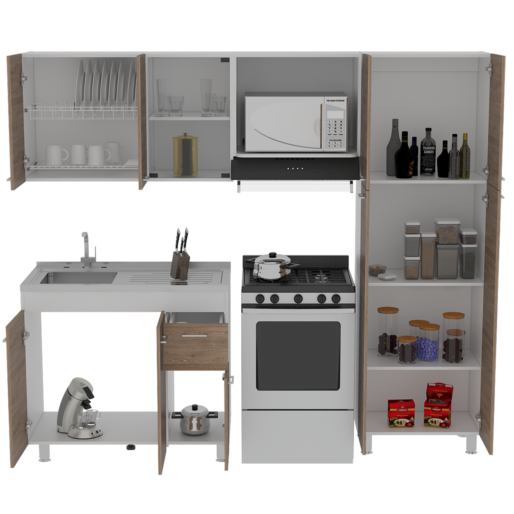 Cocina Completa Ferreti Rta Blanco + Miel
