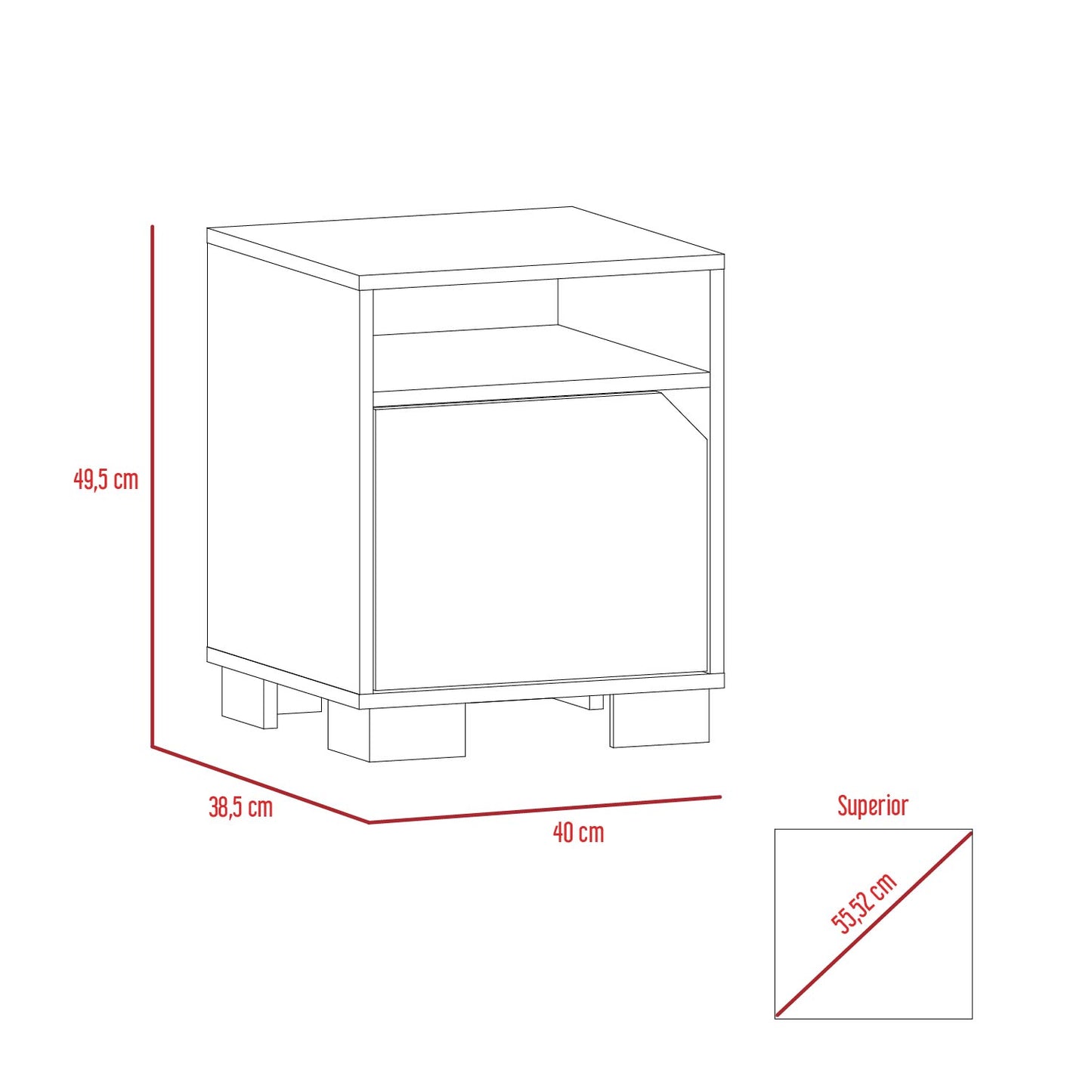 Mesa De Noche Loira Rta Duna + Cemento