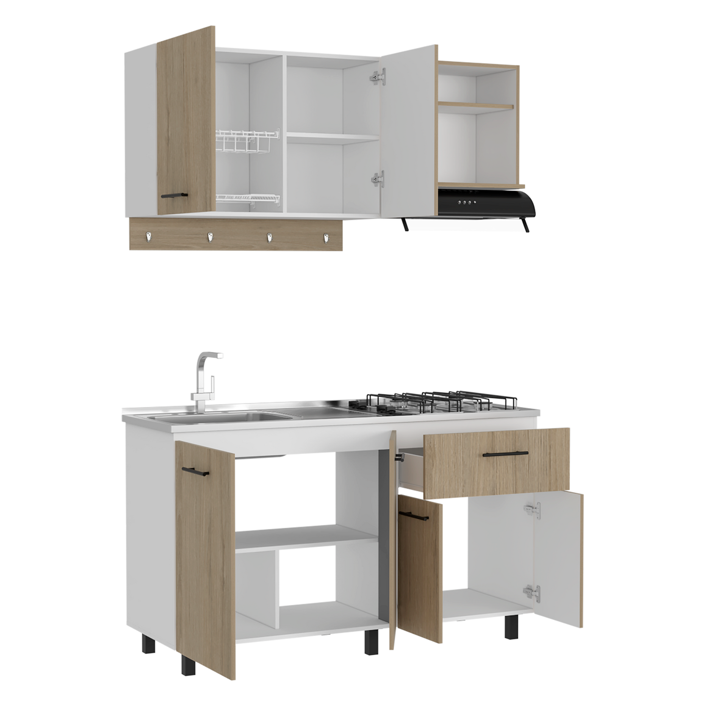 Cocina 150 Alani Rta Blanco-Rovere