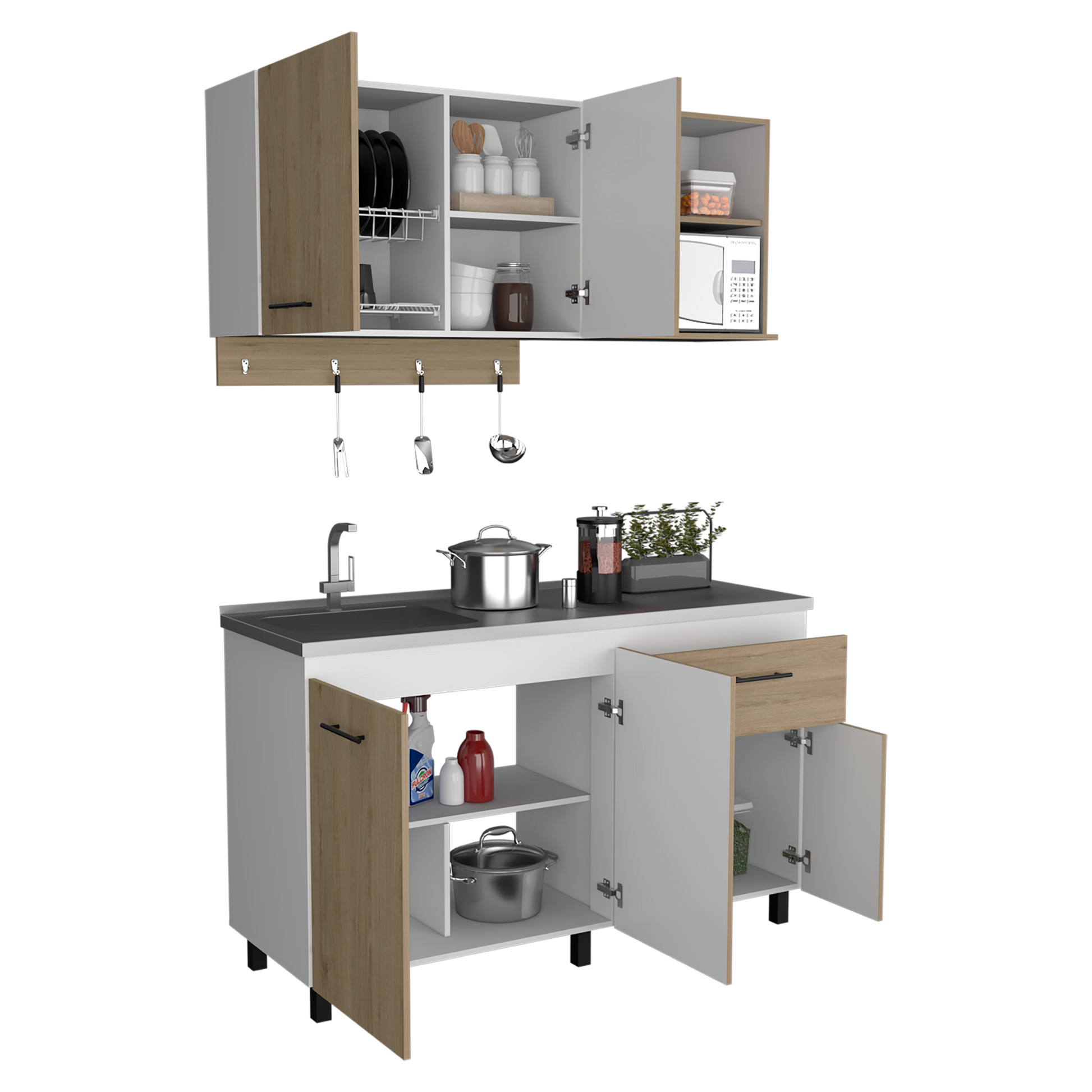 Cocina 150 Alani Rta Blanco-Rovere