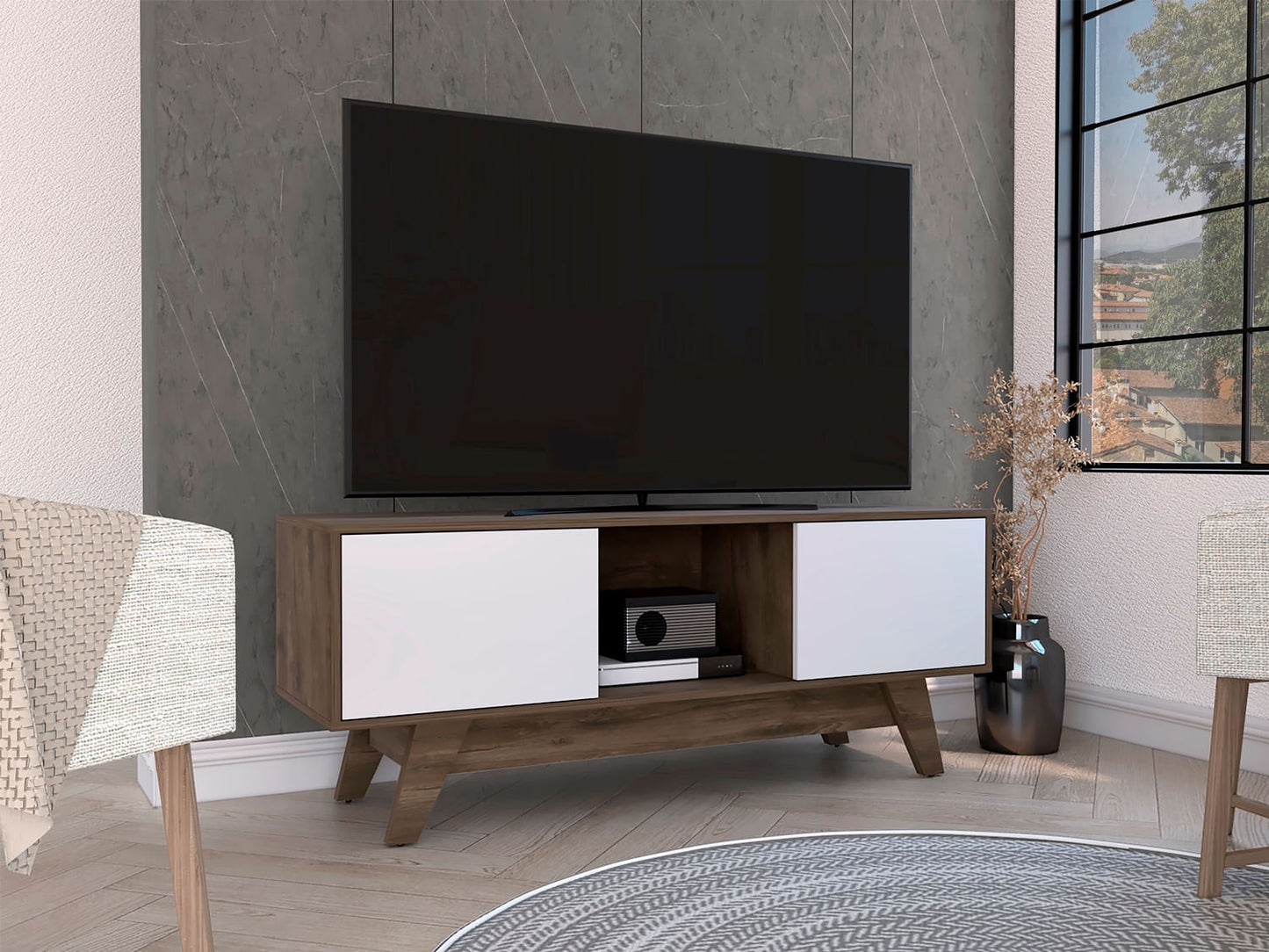 Rack Para Tv 55'' Romero Finlandek Bellota Blanco