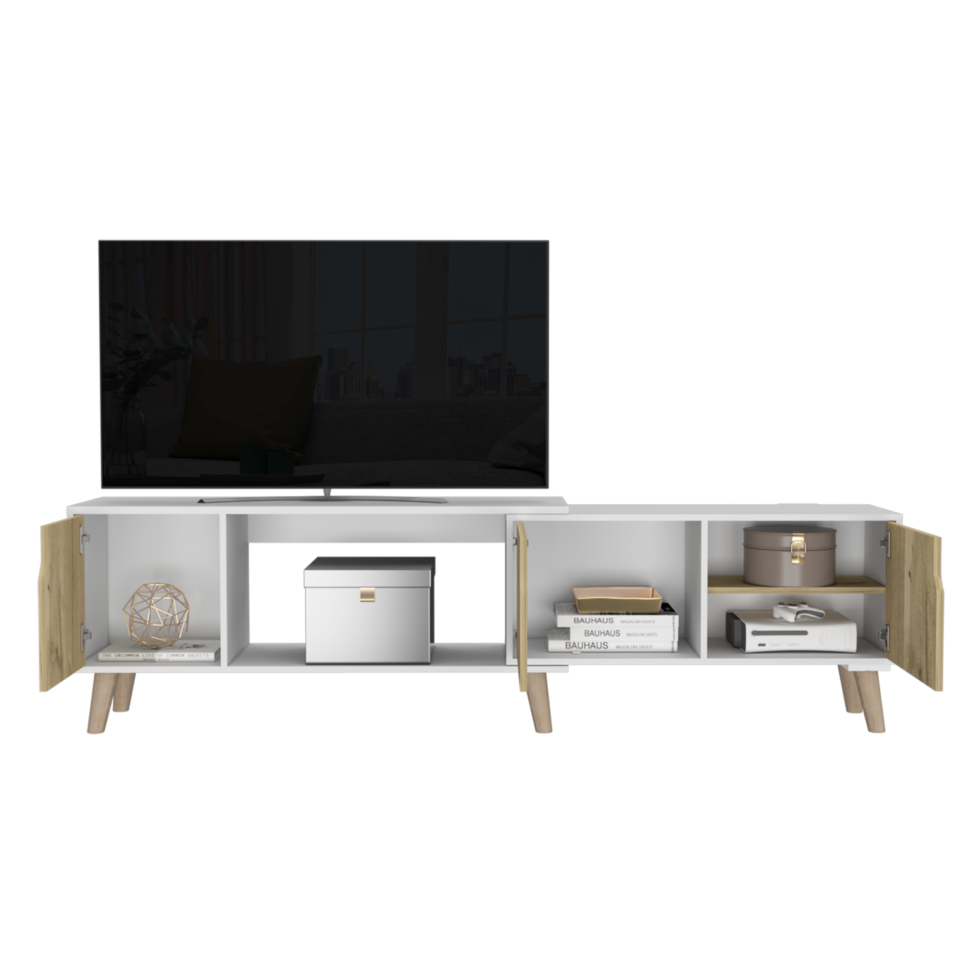 Rack Para Tv Extensible Nordic Rta Duna + Blanco