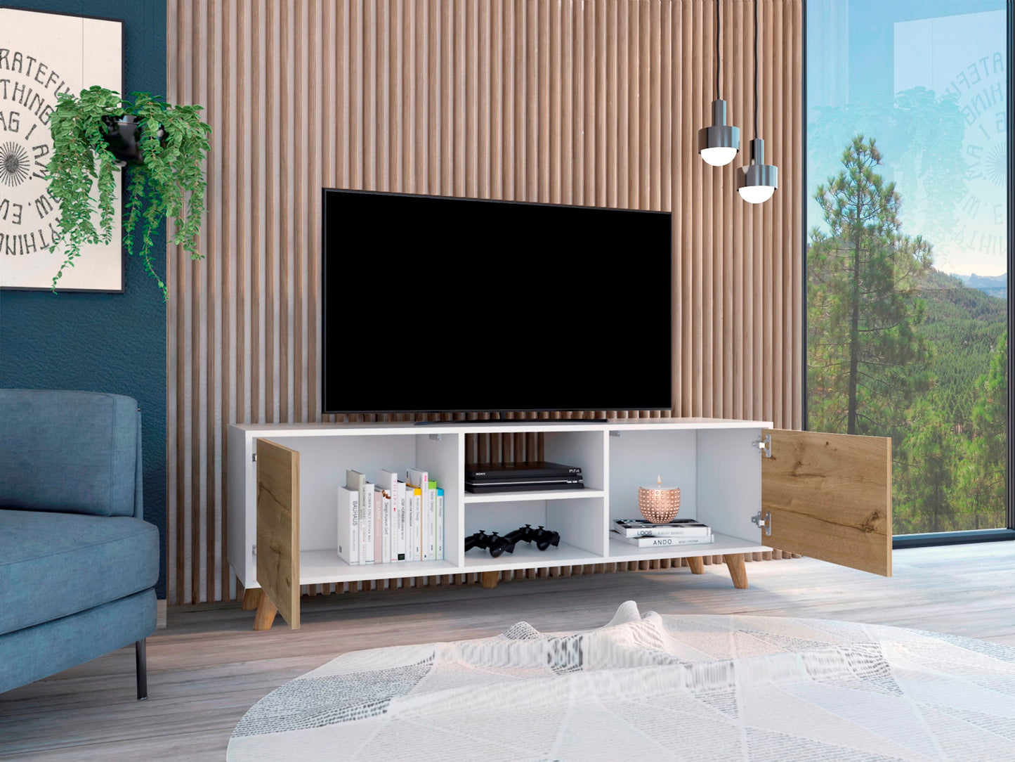 Rack De Tv Tori 65 Rta Blanco + Duna