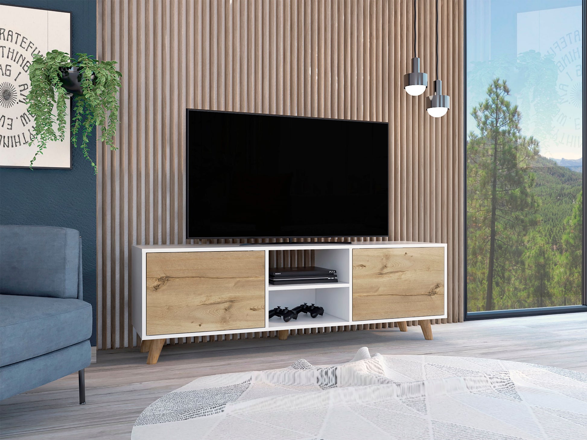 Rack De Tv Tori 65 Rta Blanco + Duna